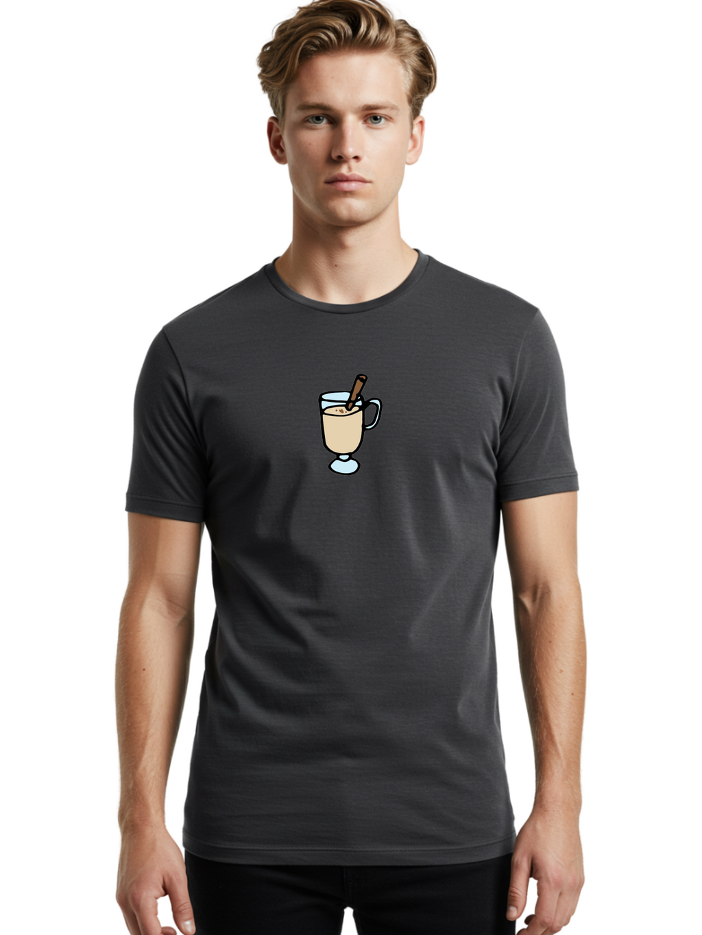 Coffee Men'S Graphic Tee, 100% Cotton, Comfortable Casual Summer Wear, Machine Washable, Coffee Drink, Beige Liquid, Cinnamon Stick, Coffee Mug, Coffee Culture, Warm Beverage, Gourmet Coffee, Cozy Atmosphere, Coffee Time, Morning Coffee -  Aaa838