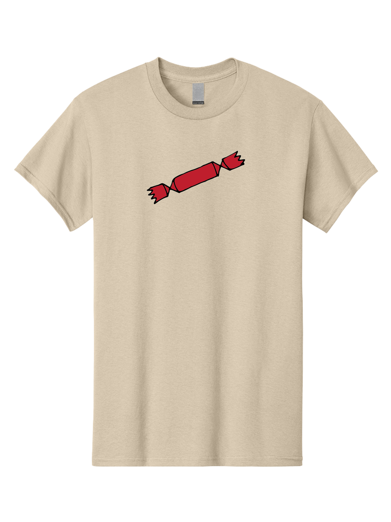 Cracker Men'S Graphic Tee, 100% Cotton, Comfortable Casual Summer Wear, Machine Washable, Cartoon Cracker, Red Firecracker, Celebration, Party Popper, Festive, Holiday, Red Color, Cartoon Style -  Aaa842