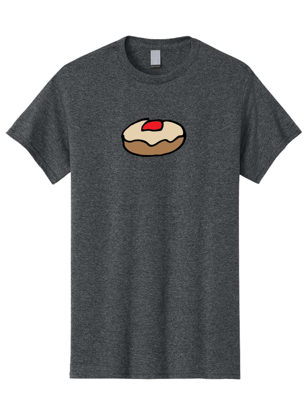Donut-With-Cherry Men'S Graphic Tee, 100% Cotton, Comfortable Casual Summer Wear, Machine Washable, Donut With Cherry On Top, Sweet Treat, Dessert, Glazed Donut, Cherry Topping, Tasty Pastry, Baked Goods, Sweet Tooth, Donut Love, Foodie, -  Aaa860
