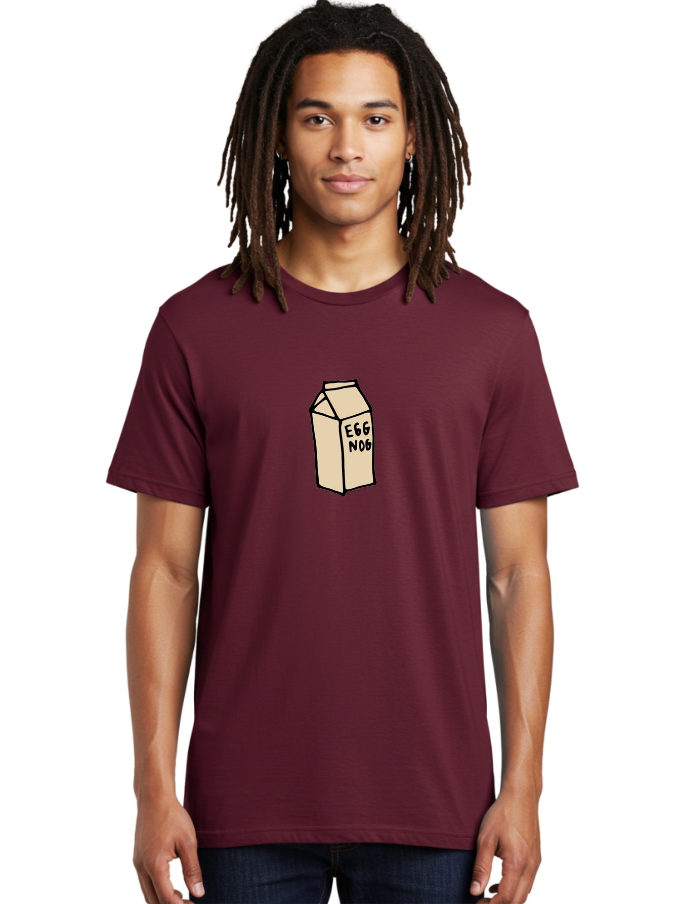 Egg-Nog Men'S Graphic Tee, 100% Cotton, Comfortable Casual Summer Wear, Machine Washable, Egg Nog Carton, Holiday Beverage, Festive Drink, Creamy Texture, Winter Season, Traditional Eggnog, Dairy Product -  Aaa866