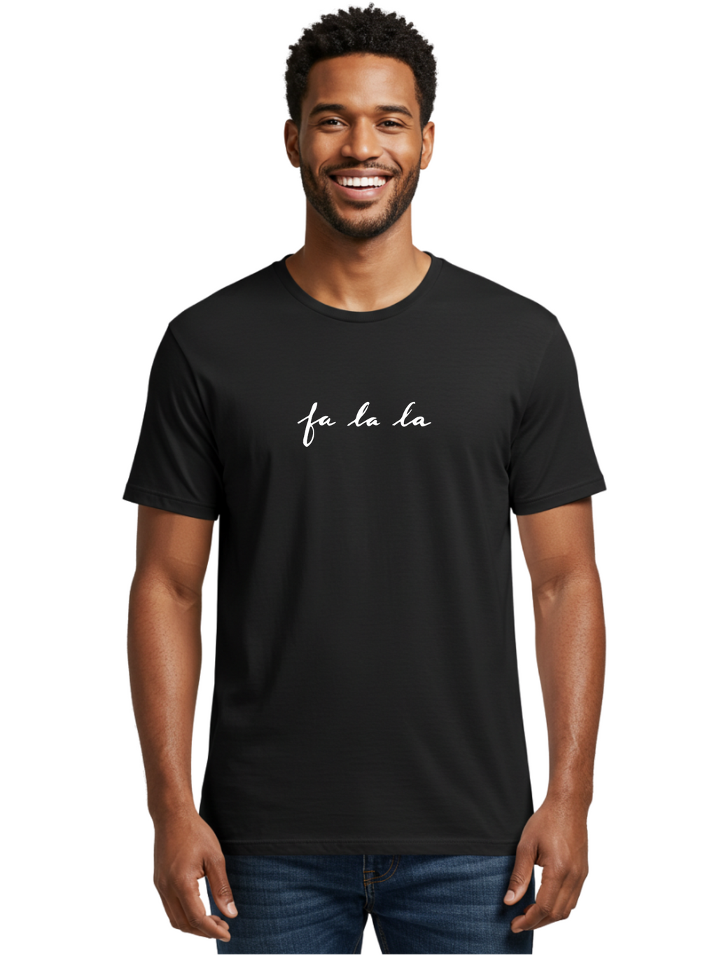 Fa-La-La Men'S Graphic Tee, 100% Cotton, Comfortable Casual Summer Wear, Machine Washable, Christmas Carol, Holiday Cheer, Festive Phrase, Winter Wonderland, Joyful Lyrics, Seasonal Greetings -  Aaa872