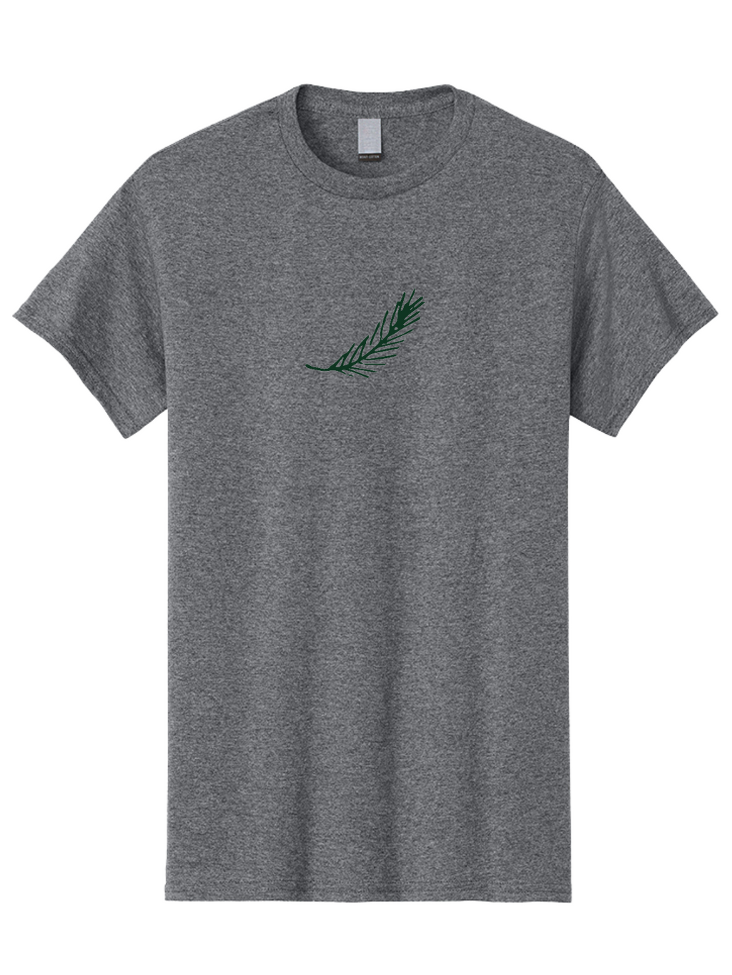 Fern-Frond Men'S Graphic Tee, 100% Cotton, Comfortable Casual Summer Wear, Machine Washable, Simple Line Art, Minimalist Design, Pine Needle Illustration, Black Silhouette, Elegant Graphic, Nature Inspired, Botanical Element, -  Aaa876
