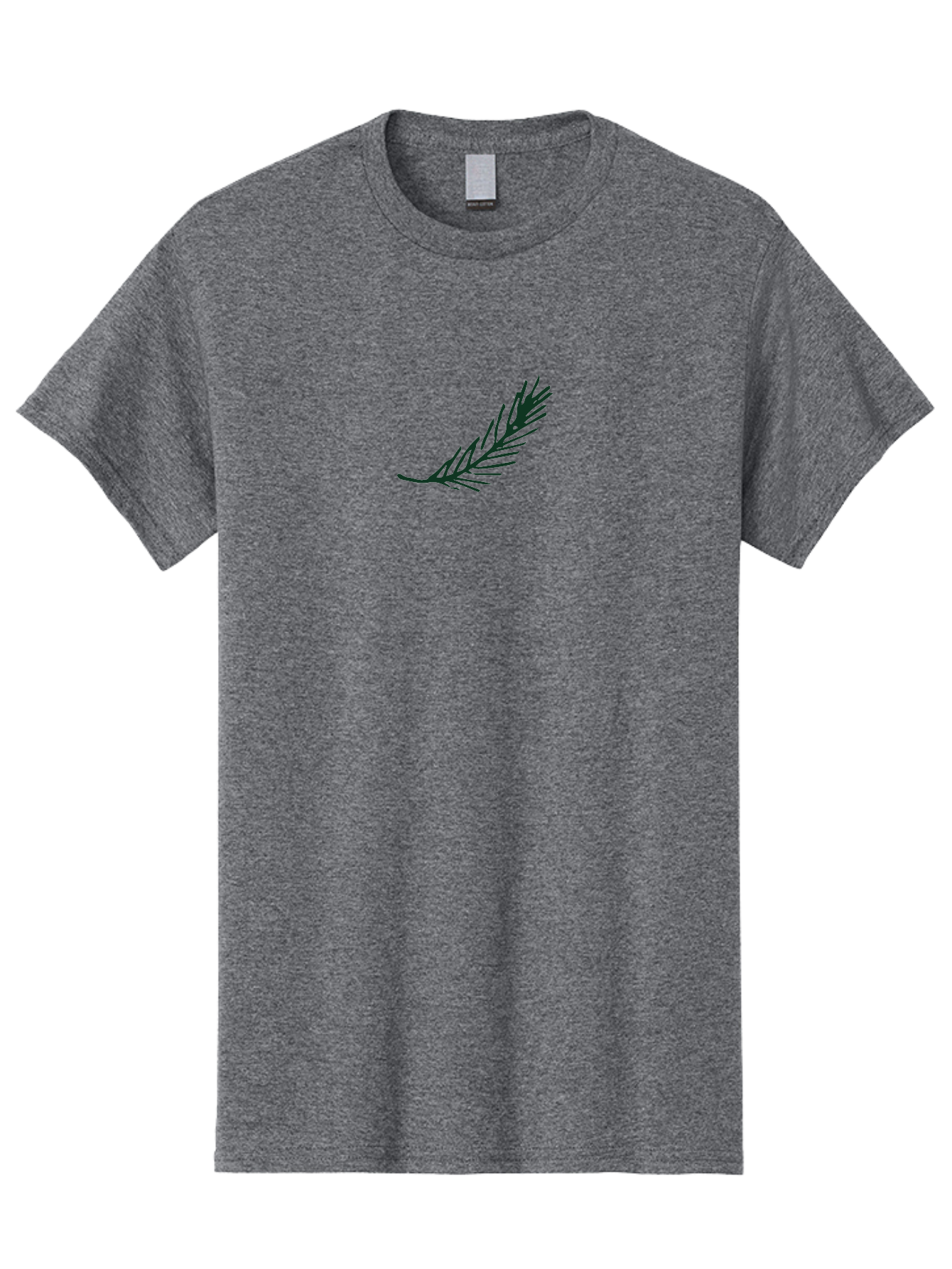 Fern-Frond Men'S Graphic Tee, 100% Cotton, Comfortable Casual Summer Wear, Machine Washable, Simple Line Art, Minimalist Design, Pine Needle Illustration, Black Silhouette, Elegant Graphic, Nature Inspired, Botanical Element, -  Aaa876