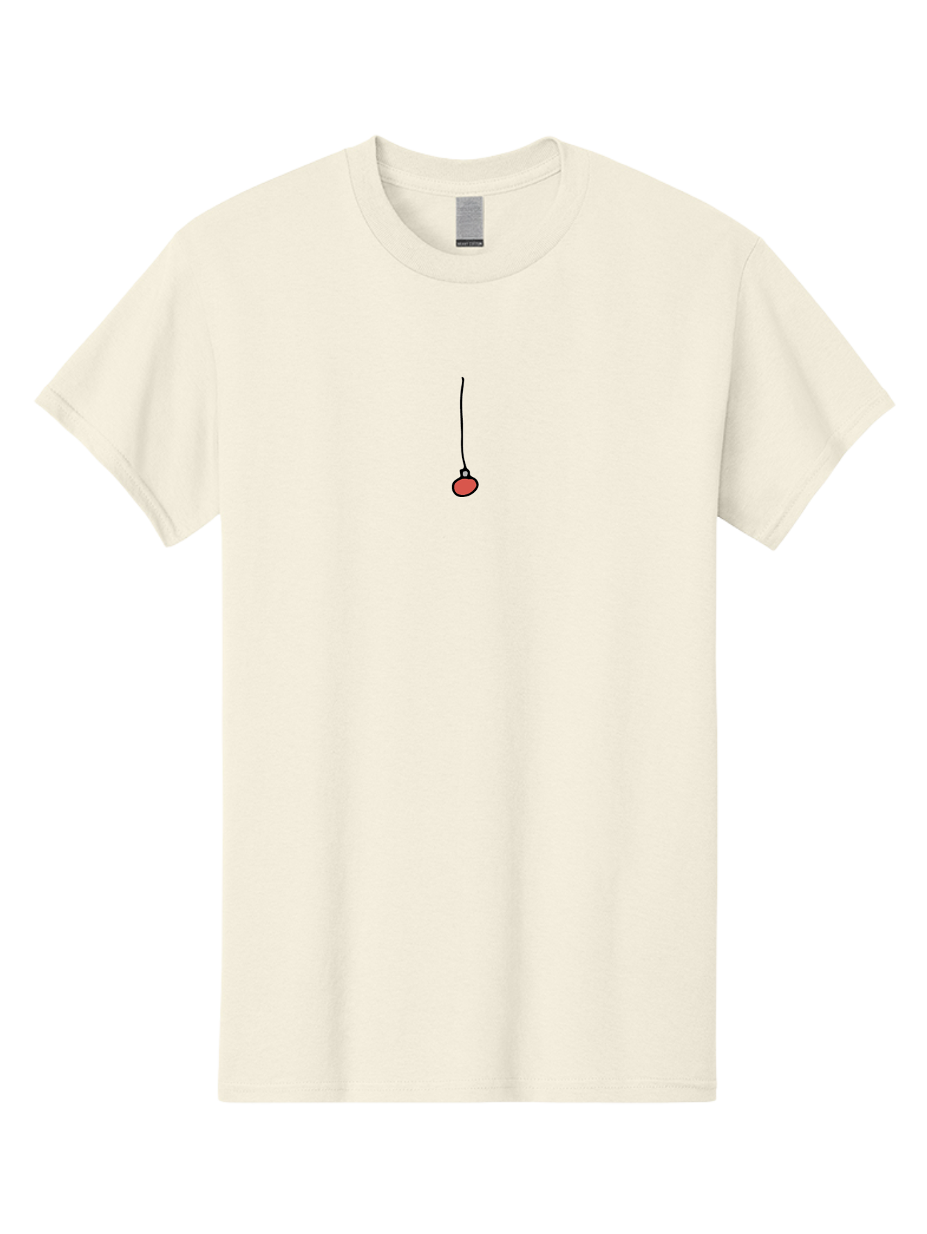 Fishing-Bobber Men'S Graphic Tee, 100% Cotton, Comfortable Casual Summer Wear, Machine Washable, Fishing Bobber, Red Float, Fishing Tackle, Simple Illustration, Minimalist Design, Cartoon Style, Fishing Gear -  Aaa883