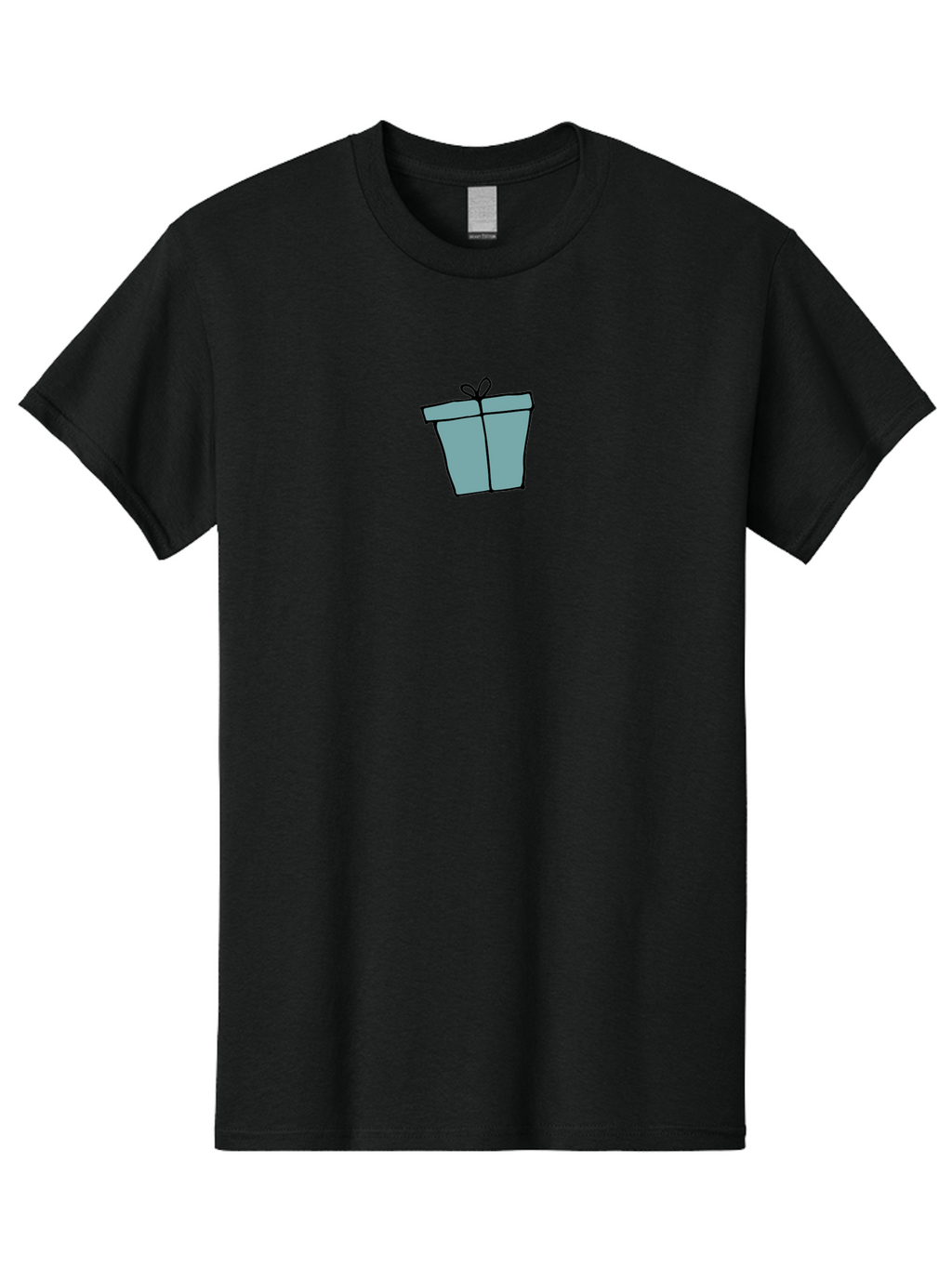 Gift-Box-4 Men'S Graphic Tee, 100% Cotton, Comfortable Casual Summer Wear, Machine Washable, Gift Box, Wrapped Present, Bow On Top, Simple Design, Minimalist Style, Illustration Art, Special Occasion, Celebratory Gift, -  Aaa893