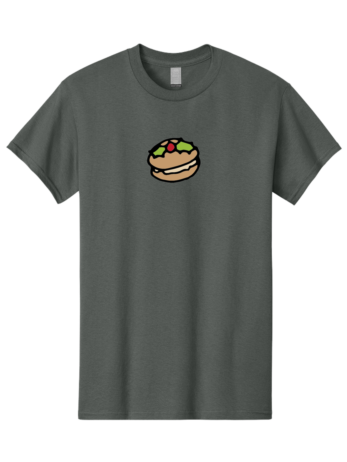Hamburger Men'S Graphic Tee, 100% Cotton, Comfortable Casual Summer Wear, Machine Washable, Cartoon Hamburger, Sandwich Illustration, Fast Food, Burger Art, Simple Drawing, Kawaii Food, Doodle Art, Cartoon Style -  Aaa907