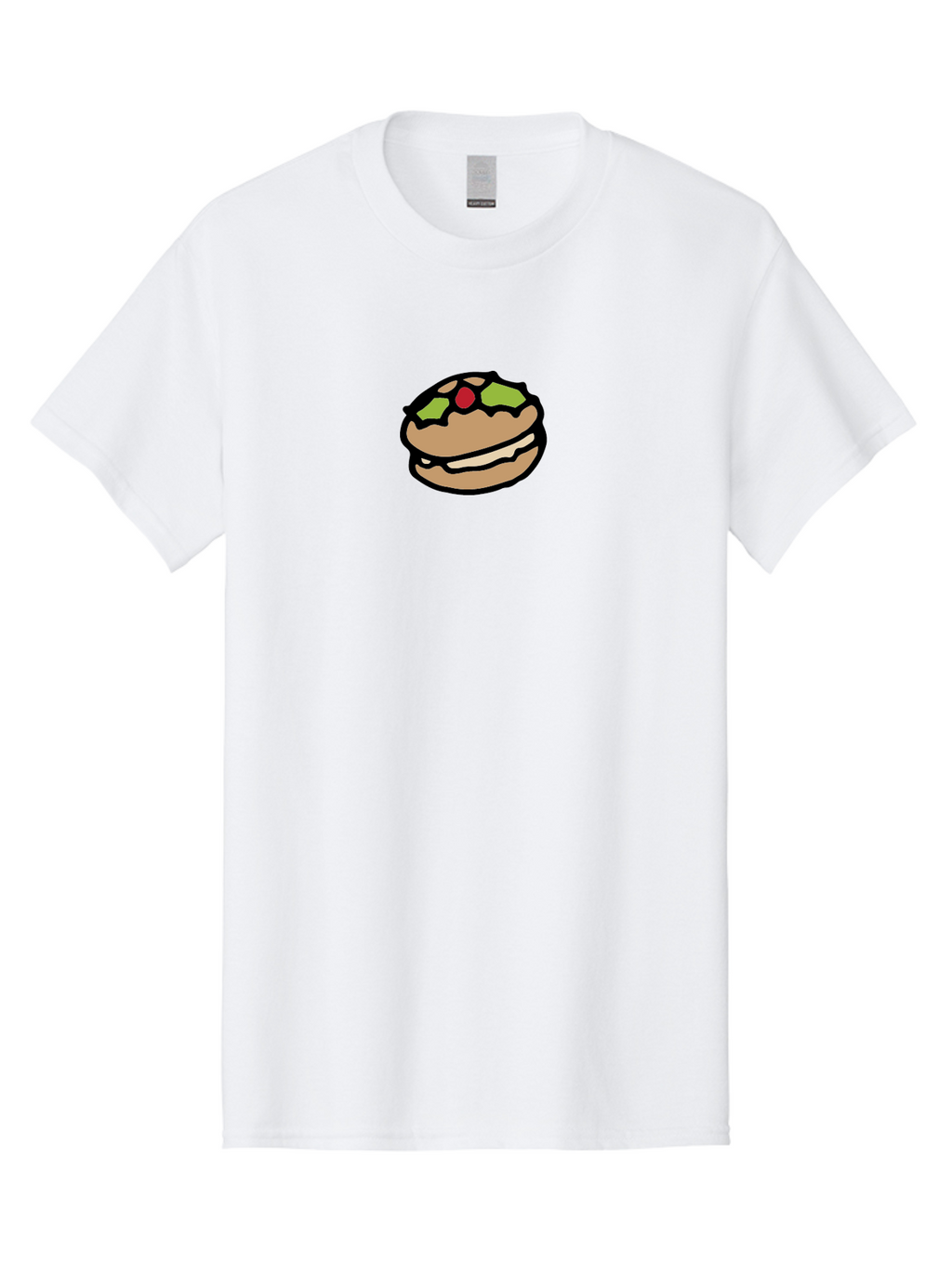 Hamburger Men'S Graphic Tee, 100% Cotton, Comfortable Casual Summer Wear, Machine Washable, Cartoon Hamburger, Sandwich Illustration, Fast Food, Burger Art, Simple Drawing, Kawaii Food, Doodle Art, Cartoon Style -  Aaa907