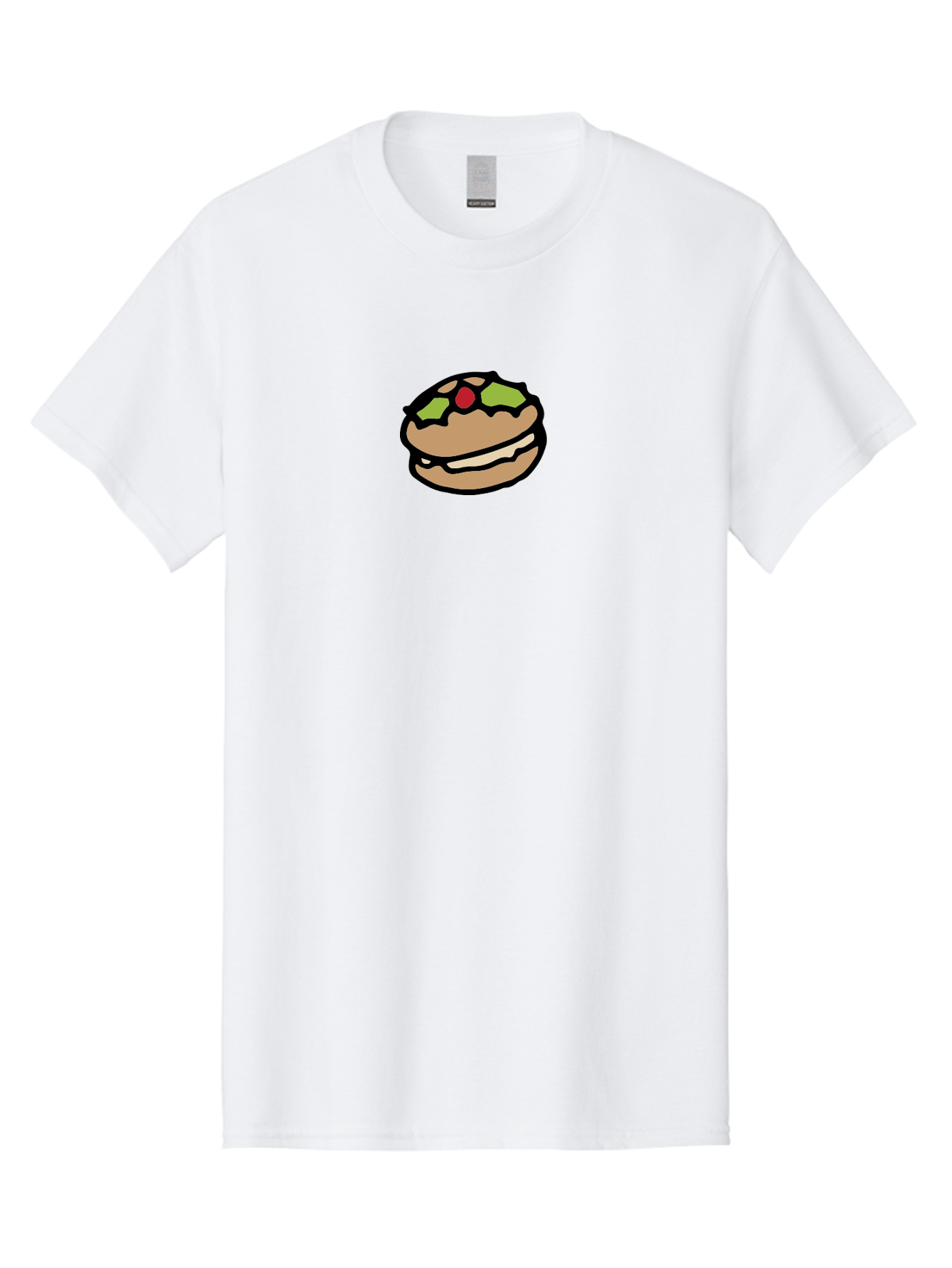 Hamburger Men'S Graphic Tee, 100% Cotton, Comfortable Casual Summer Wear, Machine Washable, Cartoon Hamburger, Sandwich Illustration, Fast Food, Burger Art, Simple Drawing, Kawaii Food, Doodle Art, Cartoon Style -  Aaa907