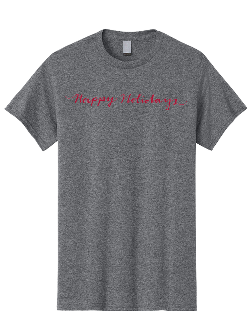 Happy-Holidays-3 Men'S Graphic Tee, 100% Cotton, Comfortable Casual Summer Wear, Machine Washable, Happy Holidays, Holiday Wishes, Festive Greetings, Red Script, Cursive Font, Holiday Season -  Aaa915