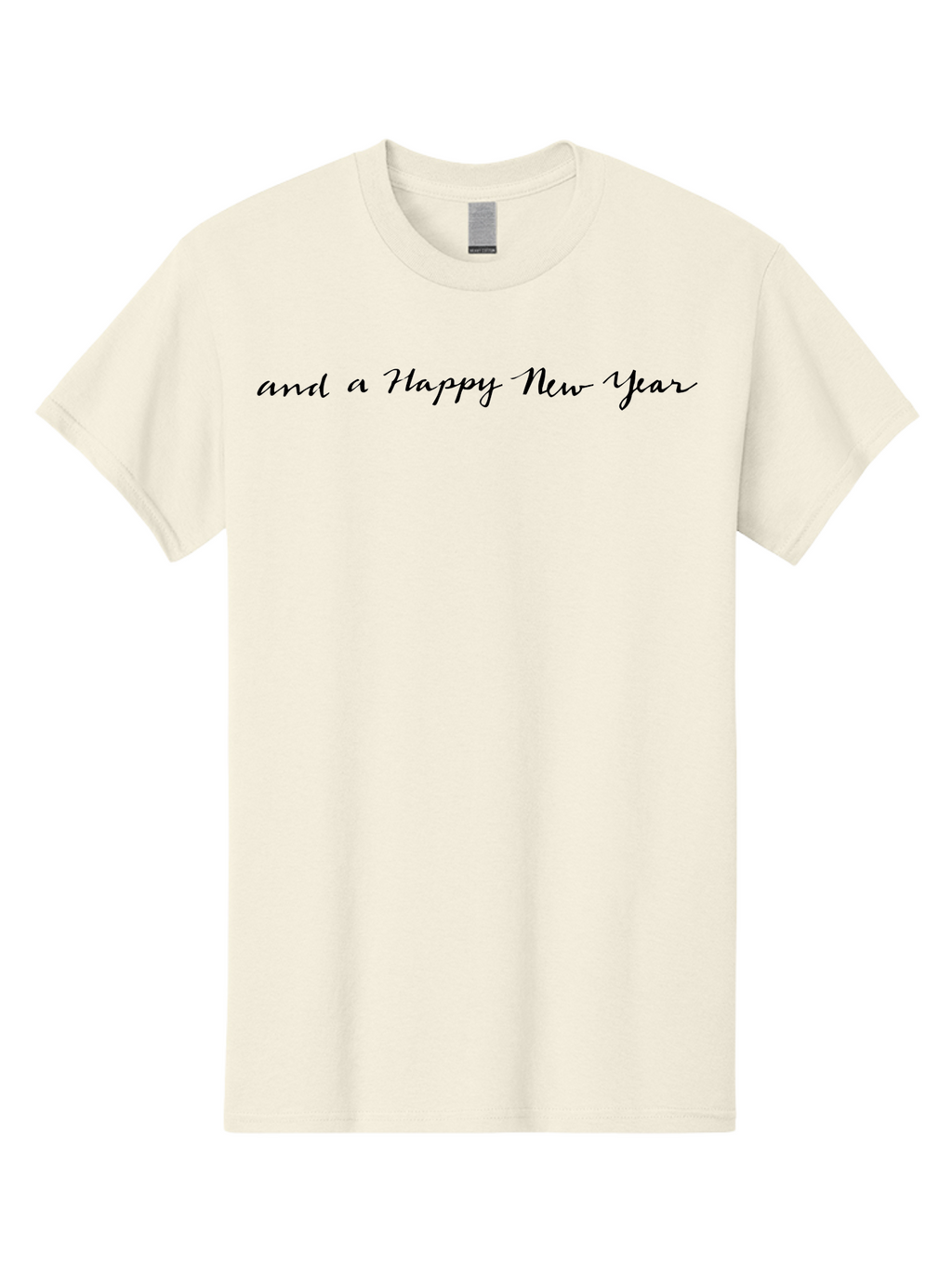 Happy-New-Year-1 Men'S Graphic Tee, 100% Cotton, Comfortable Casual Summer Wear, Machine Washable, Happy New Year Wishes, New Year Greeting, Holiday Message, Celebratory Text, Cursive Script, Festive Wishes, New Beginnings -  Aaa923