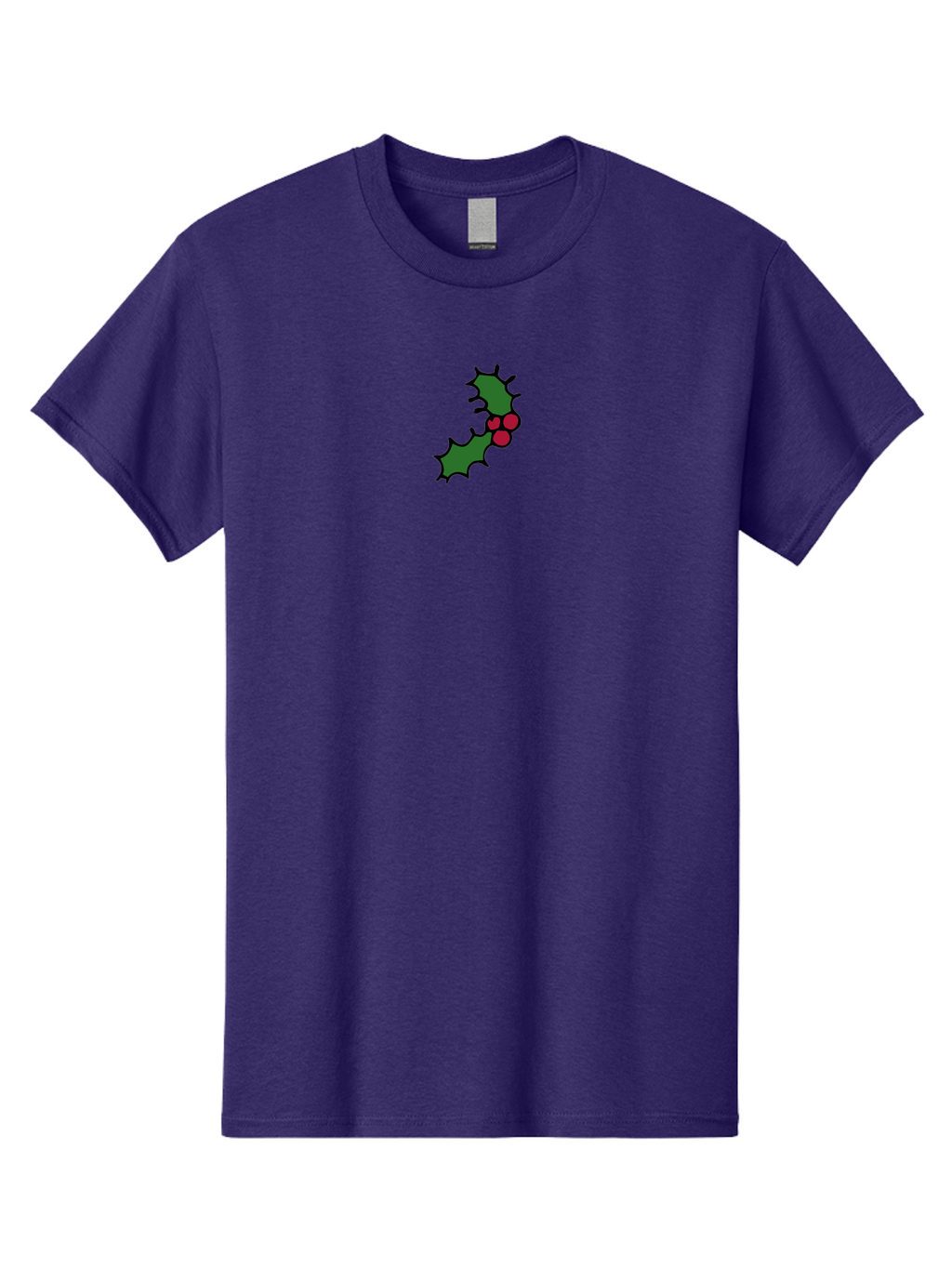 Holly-4 Men'S Graphic Tee, 100% Cotton, Comfortable Casual Summer Wear, Machine Washable, Holiday Decorations, Festive Holly, Christmas Symbols, Holly Leaves, Red Berries, Winter Decor, Seasonal Graphics, Festive Illustrations -  Aaa931