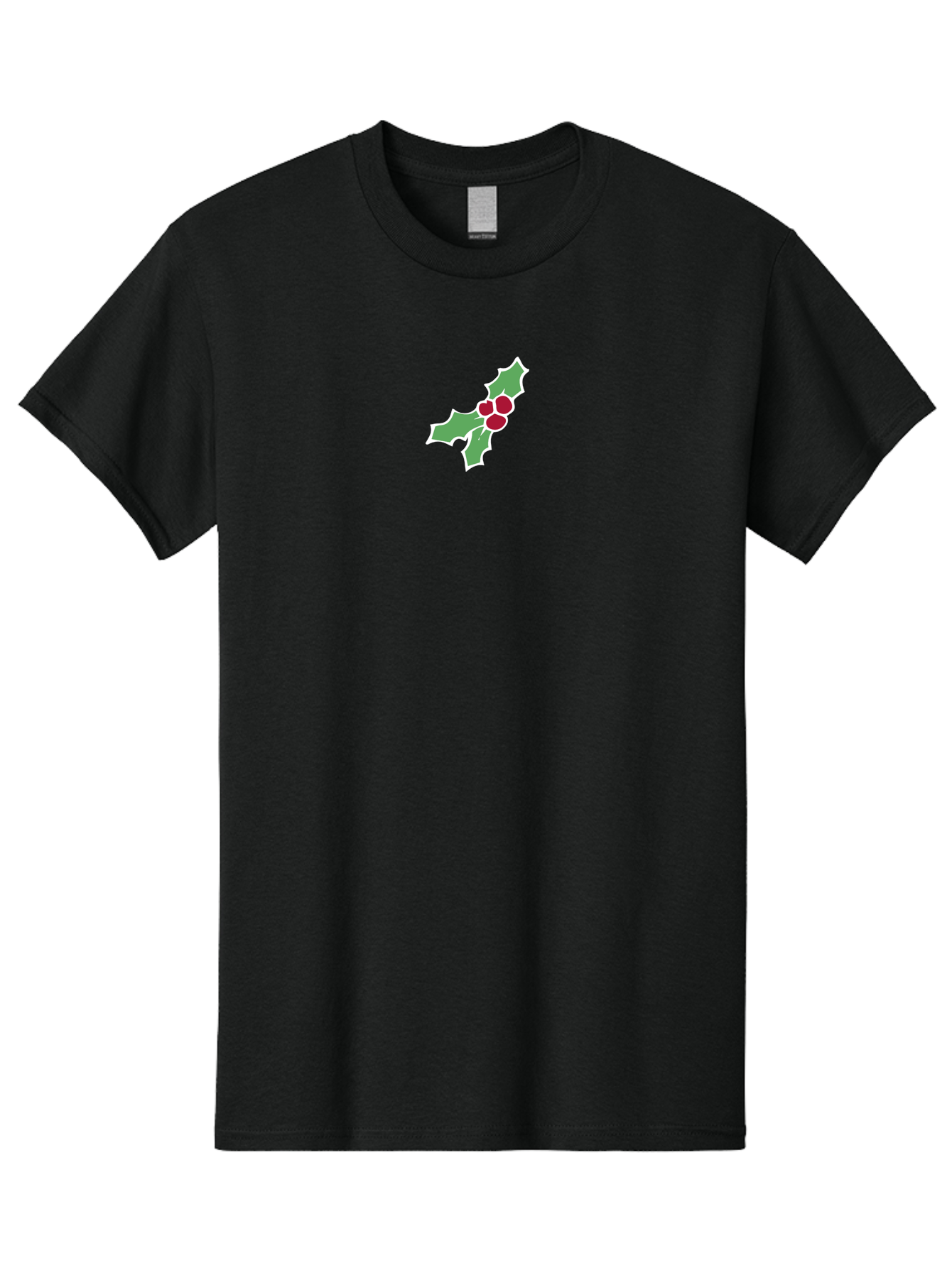 Holly-Leaves-And-Berries Men'S Graphic Tee, 100% Cotton, Comfortable Casual Summer Wear, Machine Washable, Holly Leaves, Red Berries, Festive Greenery, Christmas Decoration, Winter Symbol, Holiday Icon, Seasonal Motif, Festive Holiday Decor -  Aaa935