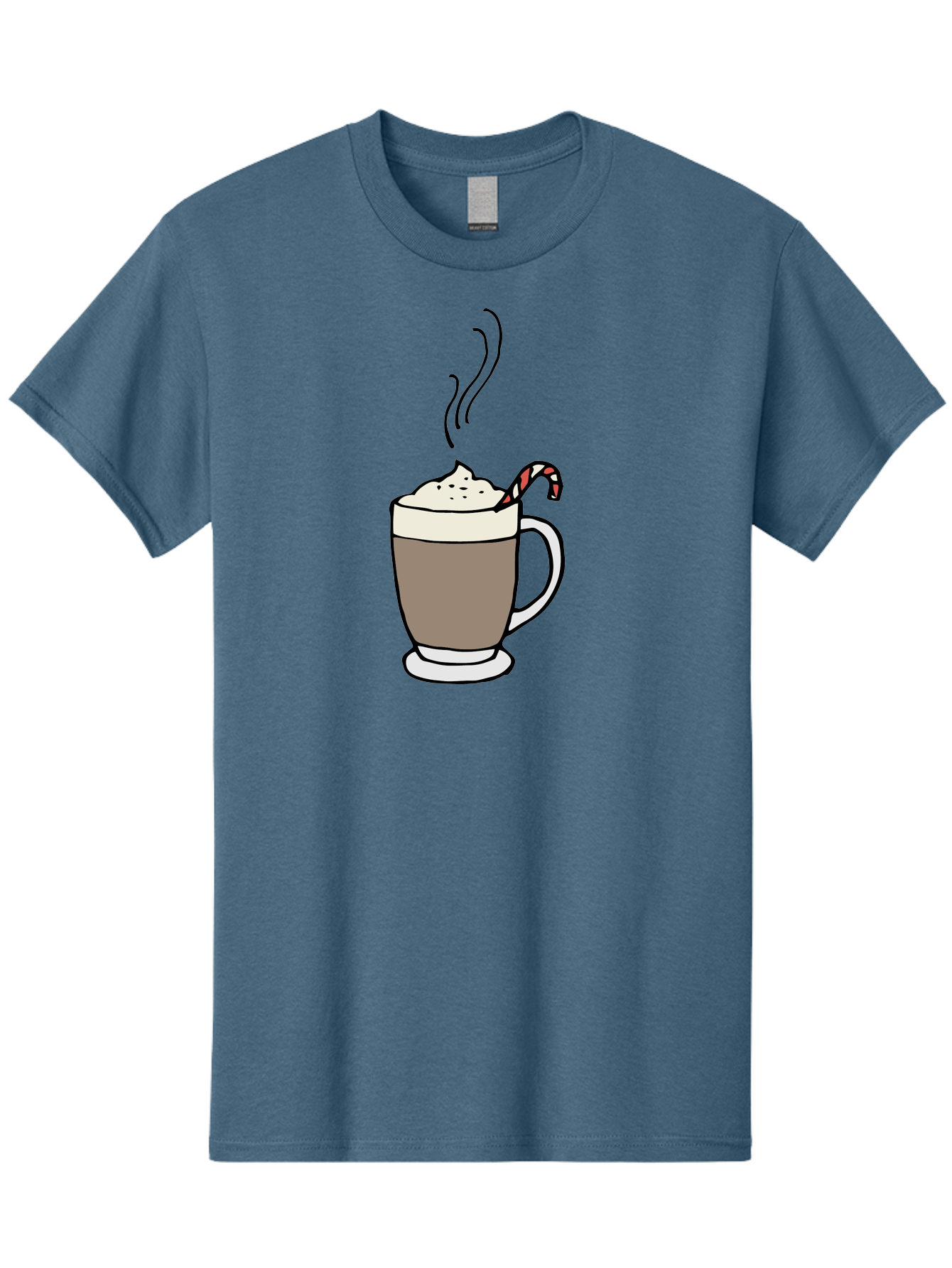 Hot-Chocolate-1 Men'S Graphic Tee, 100% Cotton, Comfortable Casual Summer Wear, Machine Washable, Hot Chocolate, Whipped Cream, Candy Cane, Holiday Drink, Sweet Treat, Festive Beverage, Marshmallow Topping, Chocolatey Goodness, -  Aaa939