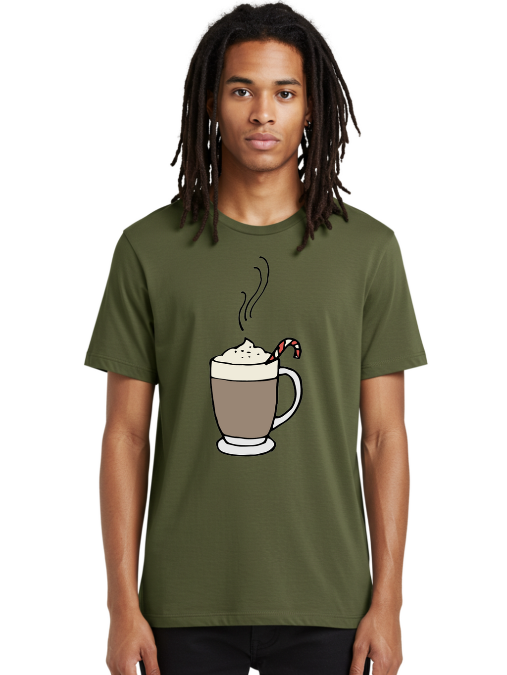 Hot-Chocolate-1 Men'S Graphic Tee, 100% Cotton, Comfortable Casual Summer Wear, Machine Washable, Hot Chocolate, Whipped Cream, Candy Cane, Holiday Drink, Sweet Treat, Festive Beverage, Marshmallow Topping, Chocolatey Goodness, -  Aaa939