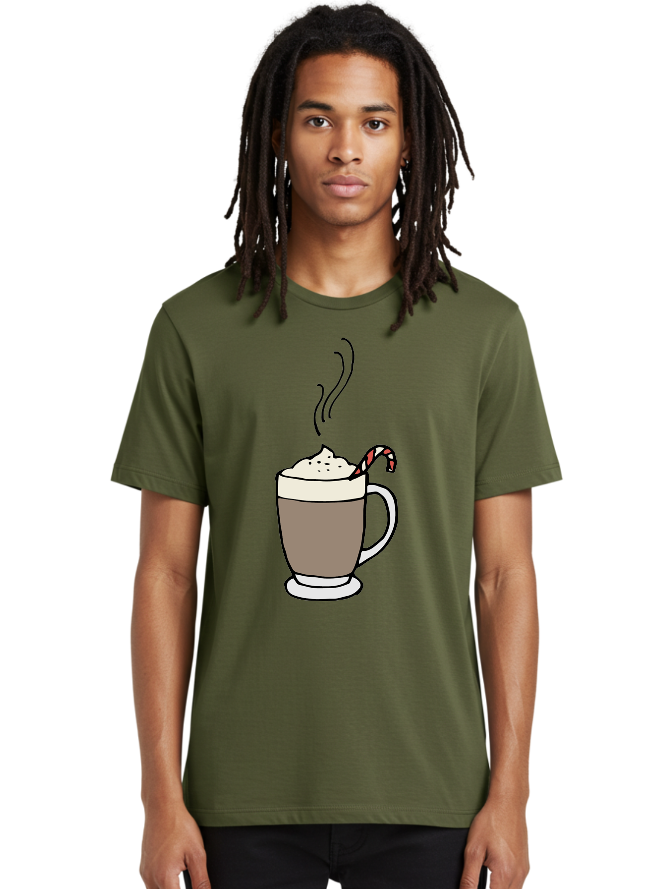 Hot-Chocolate-1 Men'S Graphic Tee, 100% Cotton, Comfortable Casual Summer Wear, Machine Washable, Hot Chocolate, Whipped Cream, Candy Cane, Holiday Drink, Sweet Treat, Festive Beverage, Marshmallow Topping, Chocolatey Goodness, -  Aaa939