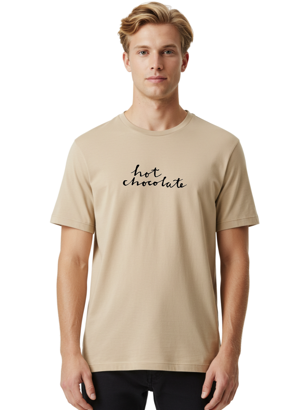 Hot-Chocolate-2 Men'S Graphic Tee, 100% Cotton, Comfortable Casual Summer Wear, Machine Washable, Hot Chocolate, Chocolate Drink, Winter Beverage, Sweet Treat, Rich Flavor, Comfort Food, Creamy Texture, Indulgent Delight, Sweet Indulgence -  Aaa940