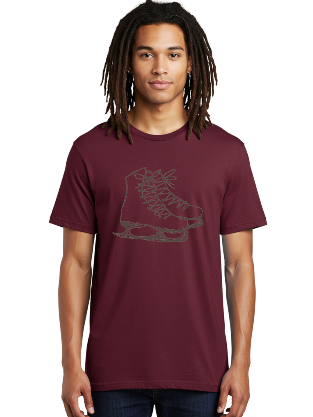 Ice-Skates Men'S Graphic Tee, 100% Cotton, Comfortable Casual Summer Wear, Machine Washable, Ice Skates, Winter Sports, Ice Skating, Skate Blades, Laced Boots, Ice Hockey, Winter Fun, Frozen Rink, Ice Rinks, Skate Equipment, -  Aaa945
