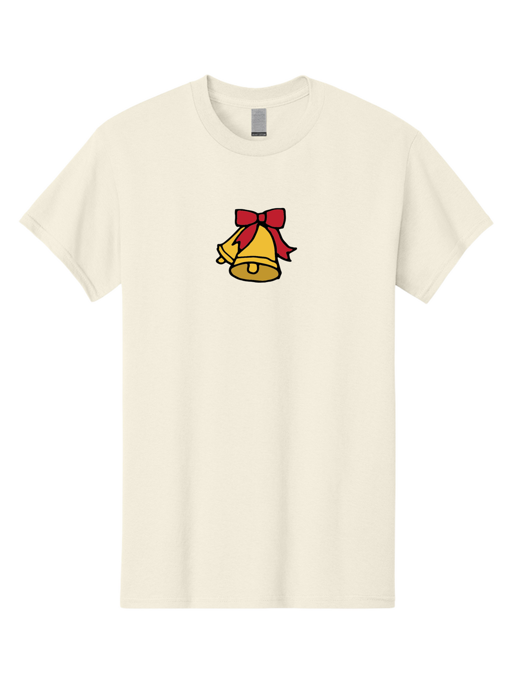 Jingle-Bells-1 Men'S Graphic Tee, 100% Cotton, Comfortable Casual Summer Wear, Machine Washable, Christmas Bells, Festive Decorations, Holiday Cheer, Joyful Sounds, Celebratory Atmosphere, Red Ribbon, Golden Bells, Christmas Celebration -  Aaa949