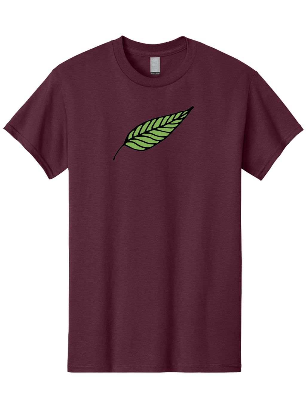 Leaf Men'S Graphic Tee, 100% Cotton, Comfortable Casual Summer Wear, Machine Washable, Leaf Icon, Olive Branch Symbol, Simple Illustration, Black Outline, Green Leaf, Minimalist Design, Symbolic Representation, Peace Symbol, -  Aaa965