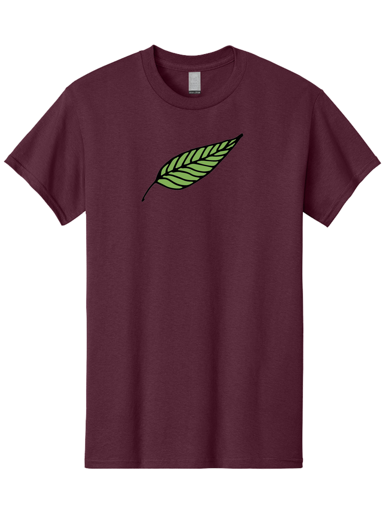 Leaf Men'S Graphic Tee, 100% Cotton, Comfortable Casual Summer Wear, Machine Washable, Leaf Icon, Olive Branch Symbol, Simple Illustration, Black Outline, Green Leaf, Minimalist Design, Symbolic Representation, Peace Symbol, -  Aaa965