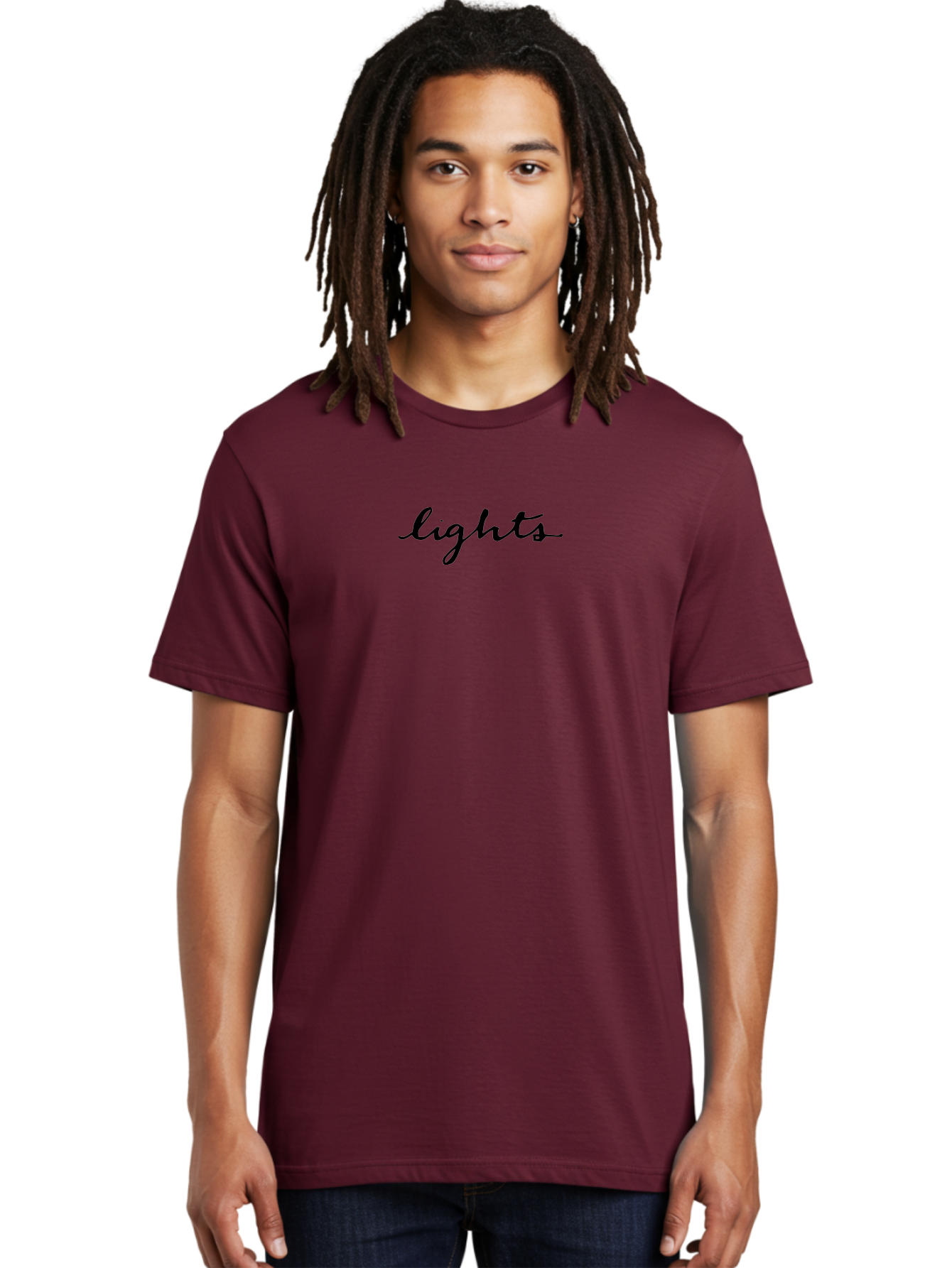 Lights-1 Men'S Graphic Tee, 100% Cotton, Comfortable Casual Summer Wear, Machine Washable, Handwritten Text, Cursive Script, Black Lettering, Lights, Inspirational Quote, Motivational Phrase -  Aaa970