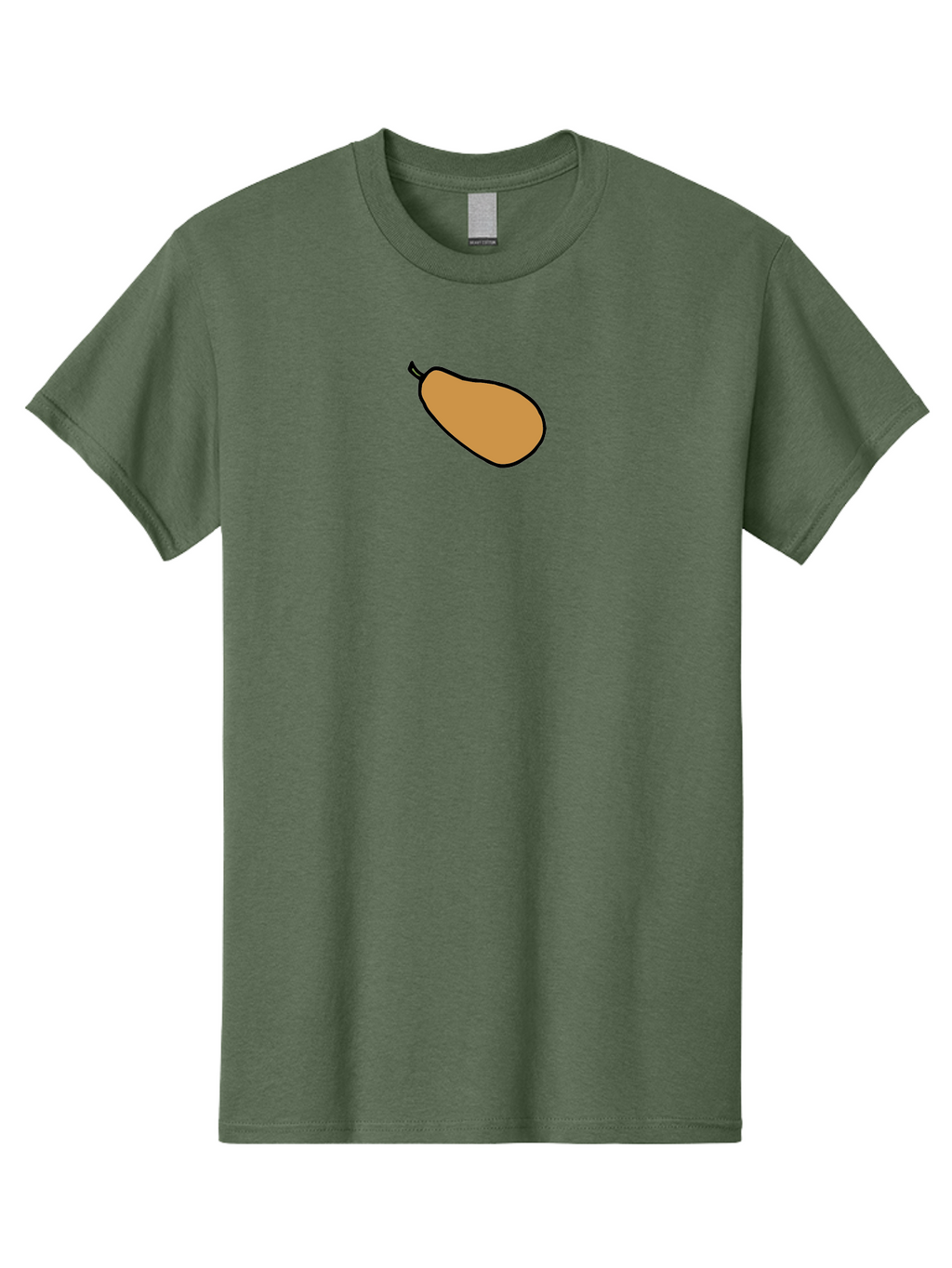 Mango Men'S Graphic Tee, 100% Cotton, Comfortable Casual Summer Wear, Machine Washable, Mango Fruit, Ripe Mango, Sweet Fruit, Tropical Fruit, Cartoon Style, Simple Design, Black Outline -  Aaa975