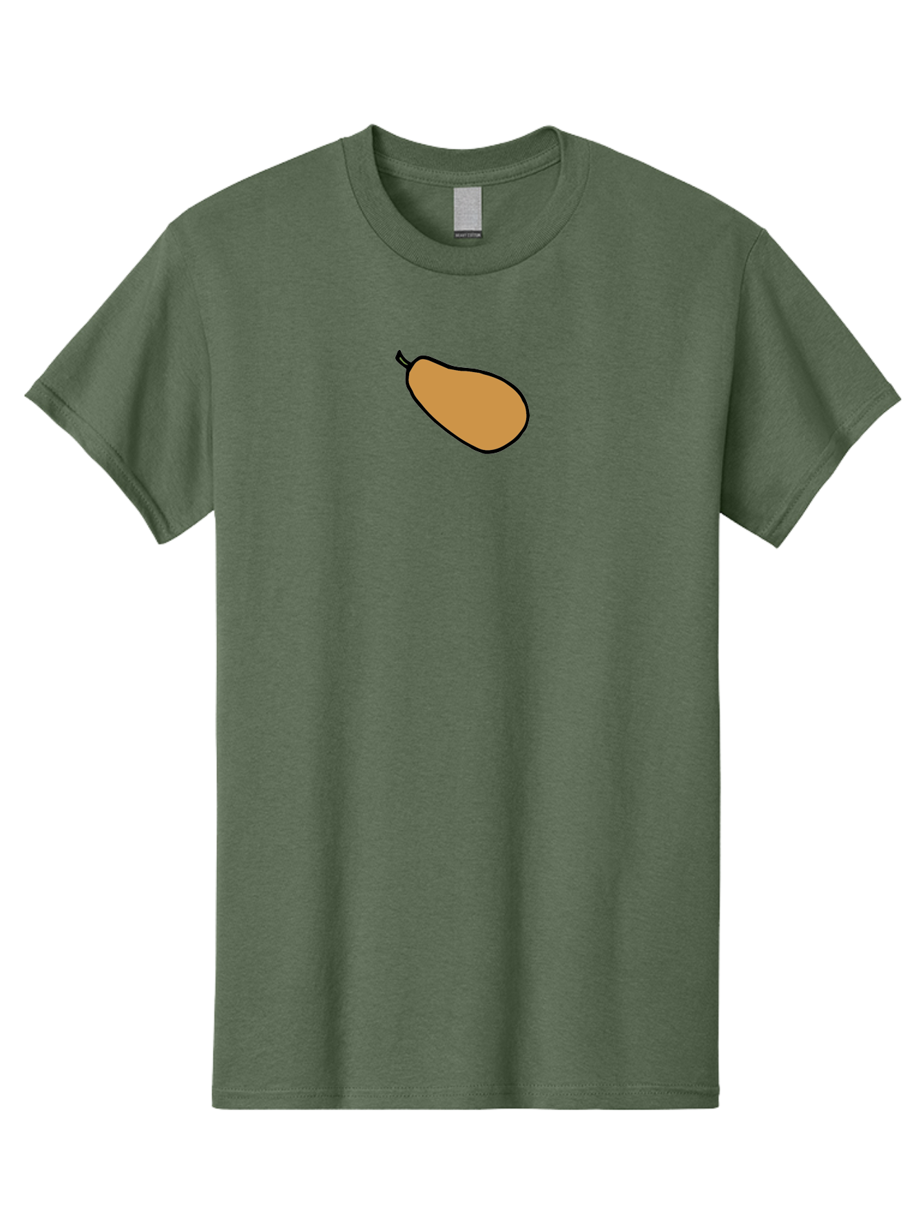 Mango Men'S Graphic Tee, 100% Cotton, Comfortable Casual Summer Wear, Machine Washable, Mango Fruit, Ripe Mango, Sweet Fruit, Tropical Fruit, Cartoon Style, Simple Design, Black Outline -  Aaa975