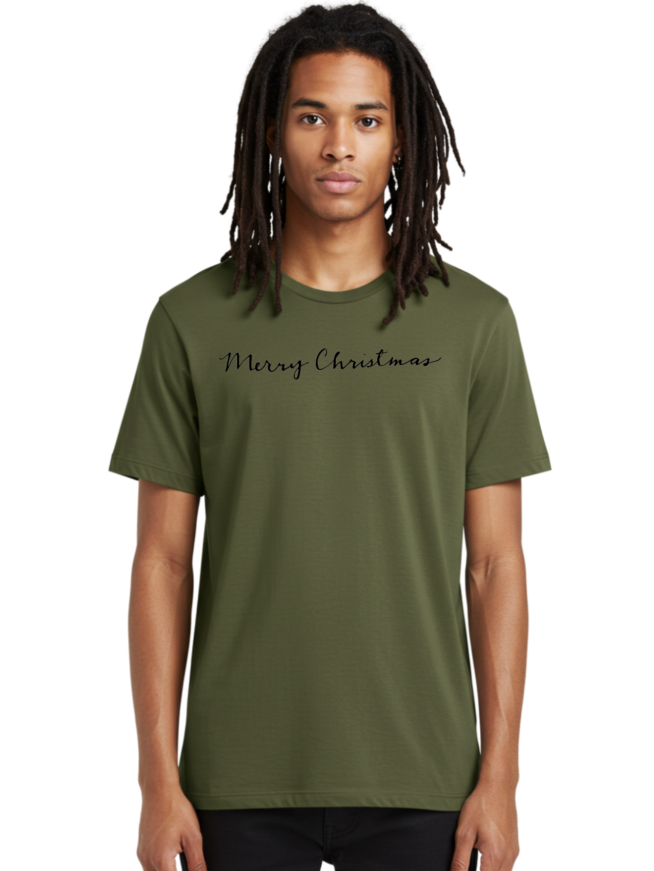 Merry-Christmas-2 Men'S Graphic Tee, 100% Cotton, Comfortable Casual Summer Wear, Machine Washable, Christmas Greeting, Holiday Message, Festive Wishes, Merry Christmas Card, Black Cursive Text, Holiday Season, Christmas Celebration -  Aaa981