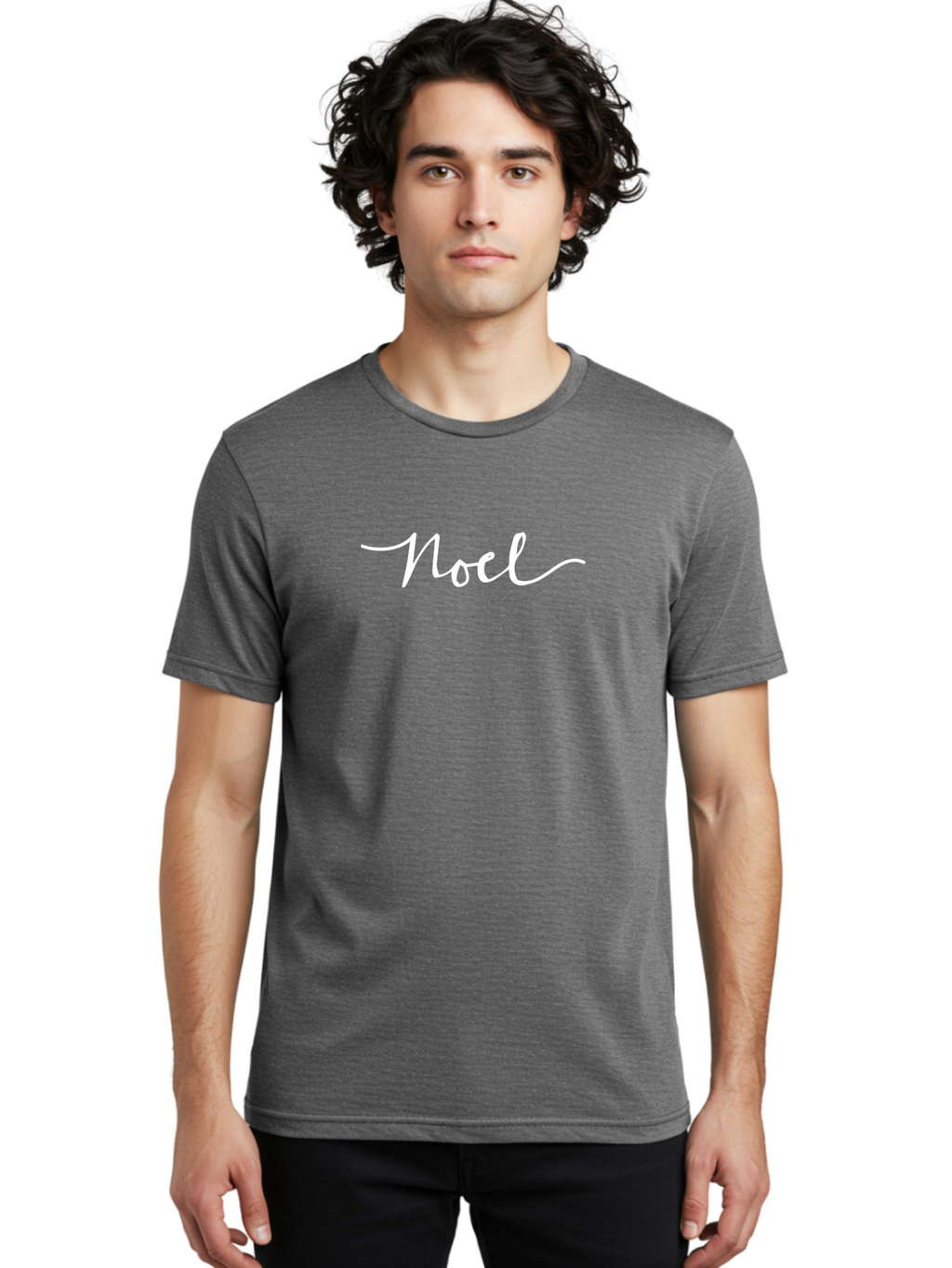 Noel-3 Men'S Graphic Tee, 100% Cotton, Comfortable Casual Summer Wear, Machine Washable, Noel, Cursive Script, Christmas Name, Holiday Greeting, Festive Typography, Elegant Lettering, Winter Wonderland Aab008