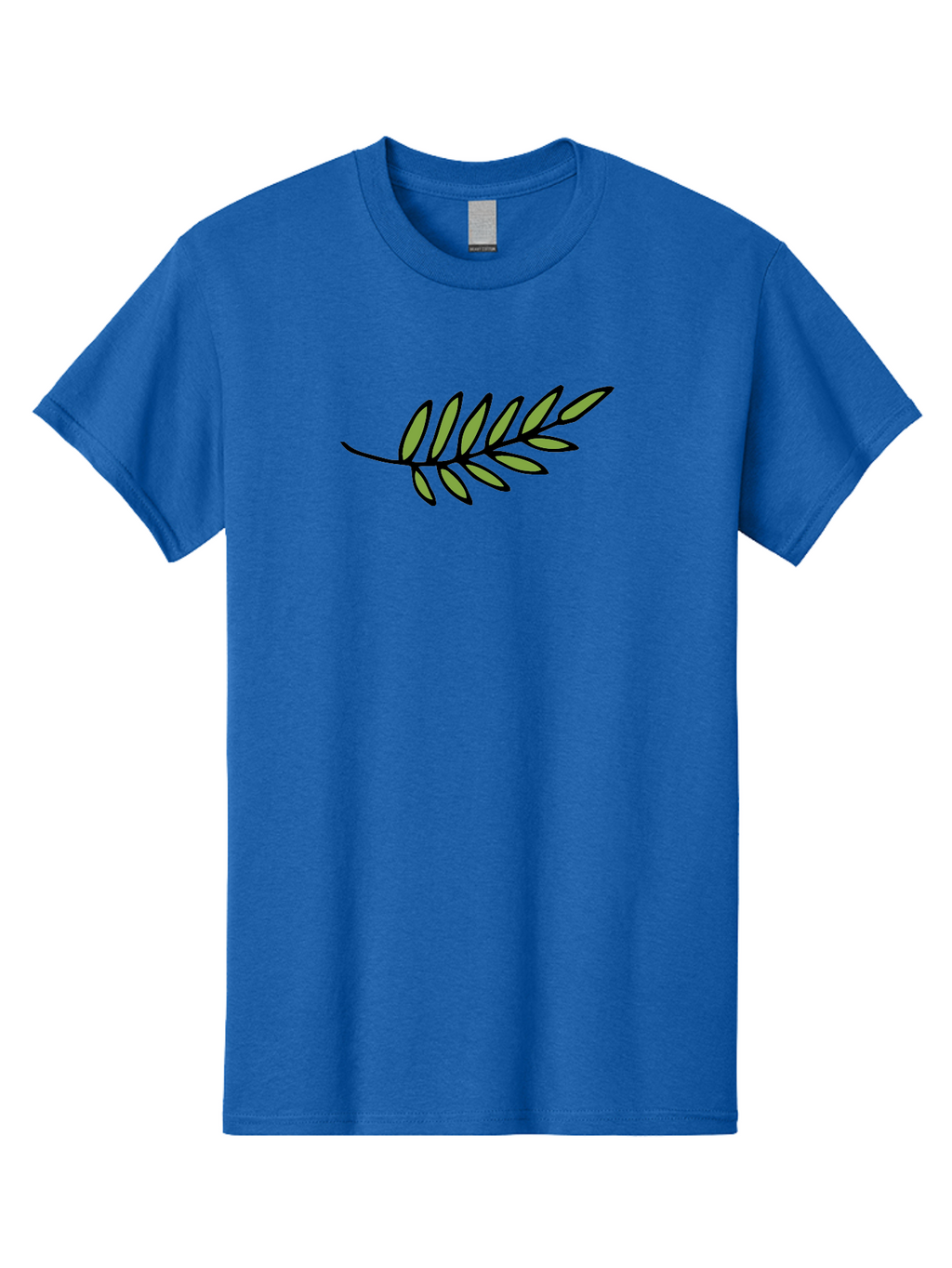 Olive-Branch Men'S Graphic Tee, 100% Cotton, Comfortable Casual Summer Wear, Machine Washable, Olive Branch, Symbolic Peace, Harmonious Design, Simple Illustration, Green Leaves, Black Outline, Minimalistic Art, Elegant Simplicity, Aab021