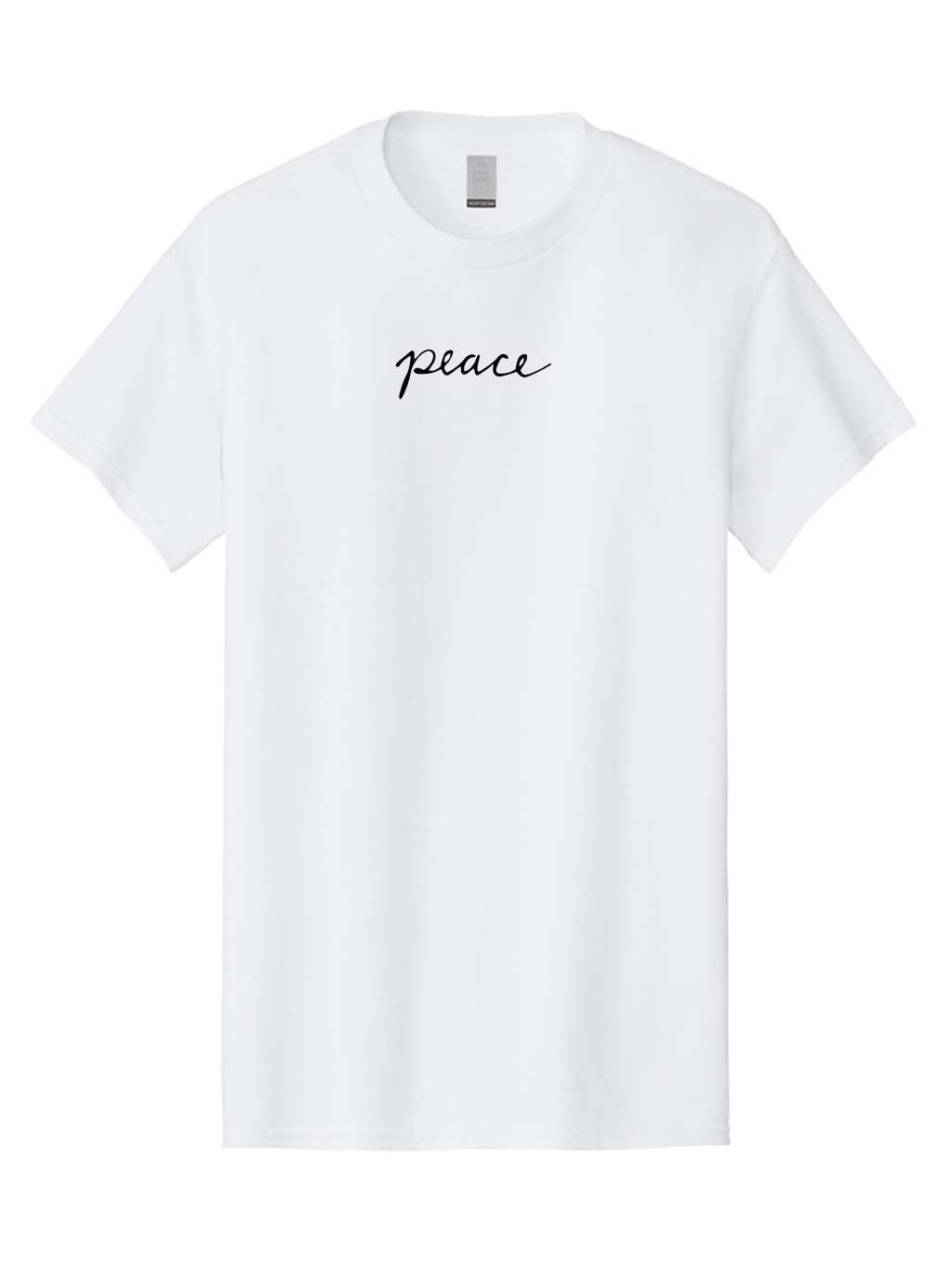 Peace-3 Men'S Graphic Tee, 100% Cotton, Comfortable Casual Summer Wear, Machine Washable, Peaceful Vibes, Calming Atmosphere, Serene Ambiance, Inspirational Quote, Handwritten Text, Minimalist Design, Harmony Symbol Aab027