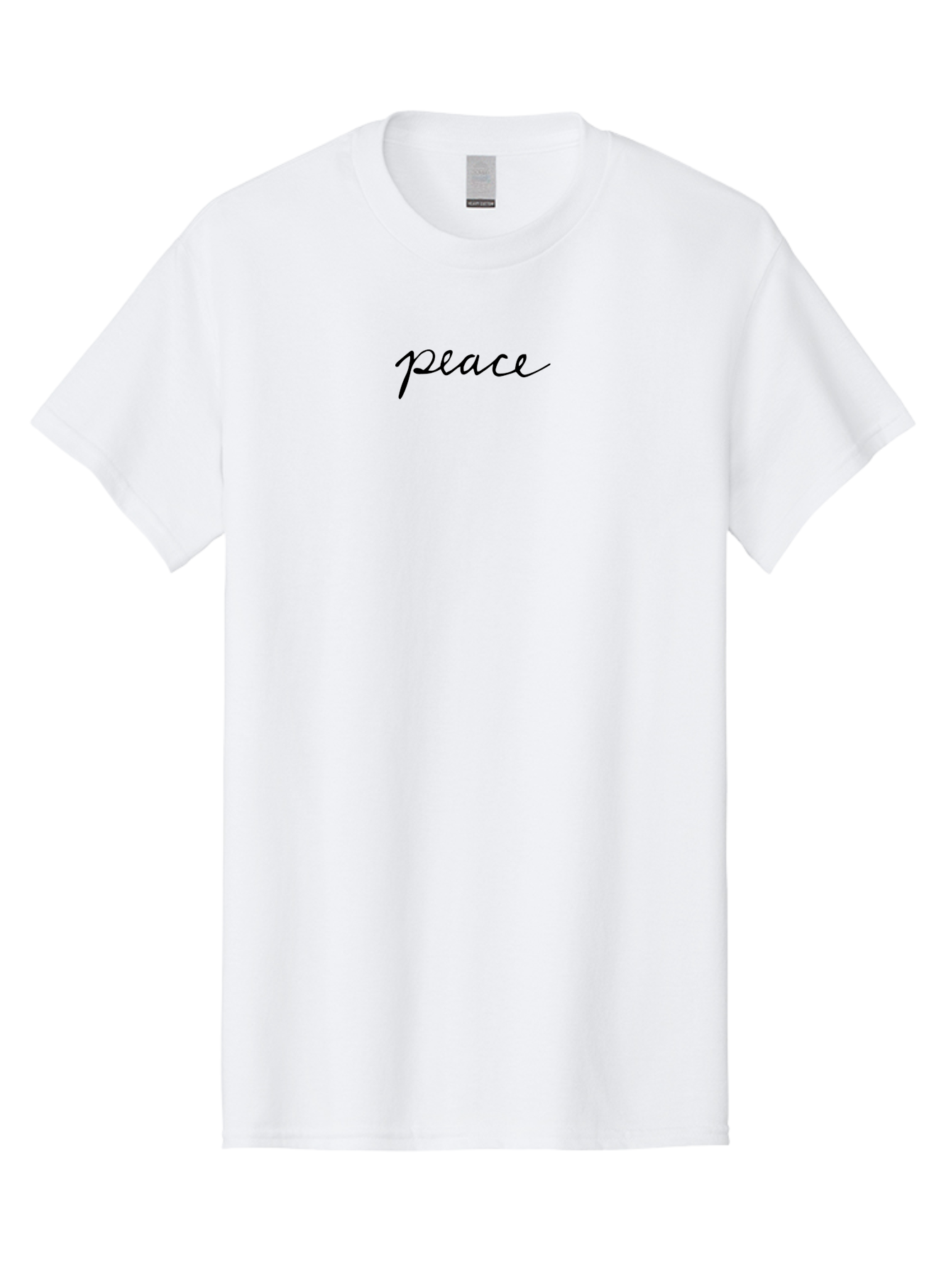 Peace-3 Men'S Graphic Tee, 100% Cotton, Comfortable Casual Summer Wear, Machine Washable, Peaceful Vibes, Calming Atmosphere, Serene Ambiance, Inspirational Quote, Handwritten Text, Minimalist Design, Harmony Symbol Aab027