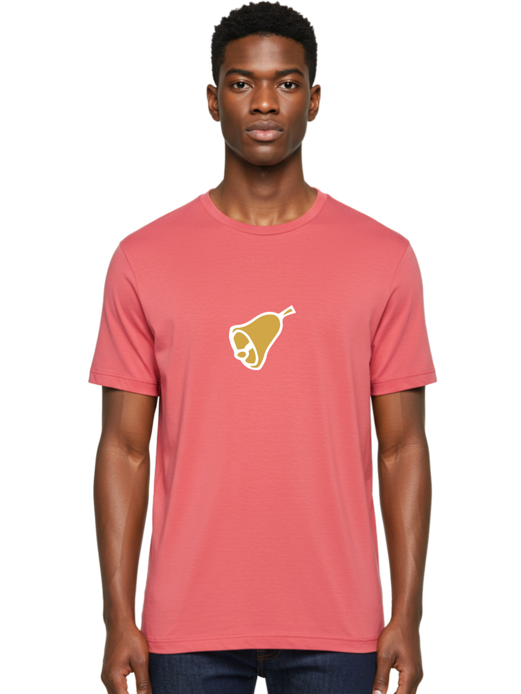 Pear Men'S Graphic Tee, 100% Cotton, Comfortable Casual Summer Wear, Machine Washable, Pear Fruit, Simple Illustration, Minimalist Design, Yellow Pear, White Outline, Healthy Snack, Organic Produce, Fruit Icon Aab030