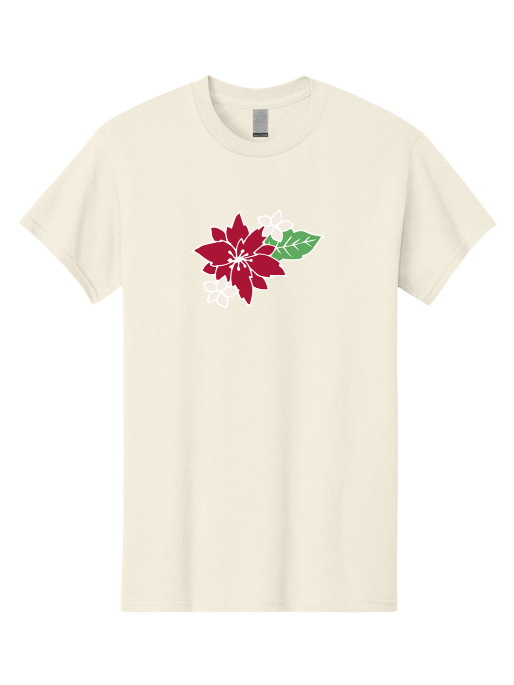 Poinsettia-3 Men'S Graphic Tee, 100% Cotton, Comfortable Casual Summer Wear, Machine Washable, Poinsettia Flowers, Red And White Blooms, Festive Holiday Decor, Christmas Flowers, Floral Arrangements, Winter Flowers Aab048