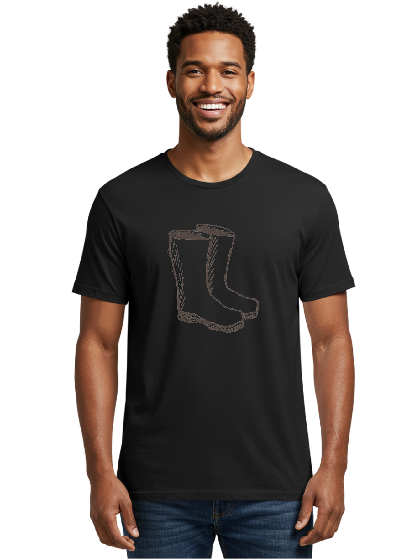 Rain-Boots Men'S Graphic Tee, 100% Cotton, Comfortable Casual Summer Wear, Machine Washable, Rubber Boots, Knee-High Boots, Waterproof Footwear, Outdoor Gear, Rainy Day Accessories, Gardening Boots Aab060