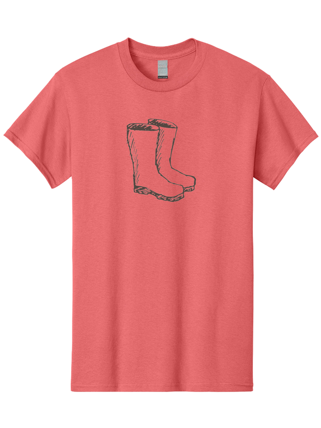 Rain-Boots Men'S Graphic Tee, 100% Cotton, Comfortable Casual Summer Wear, Machine Washable, Rubber Boots, Knee-High Boots, Waterproof Footwear, Outdoor Gear, Rainy Day Accessories, Gardening Boots Aab060