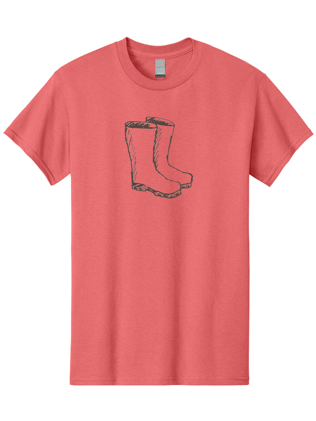 Rain-Boots Men'S Graphic Tee, 100% Cotton, Comfortable Casual Summer Wear, Machine Washable, Rubber Boots, Knee-High Boots, Waterproof Footwear, Outdoor Gear, Rainy Day Accessories, Gardening Boots Aab060