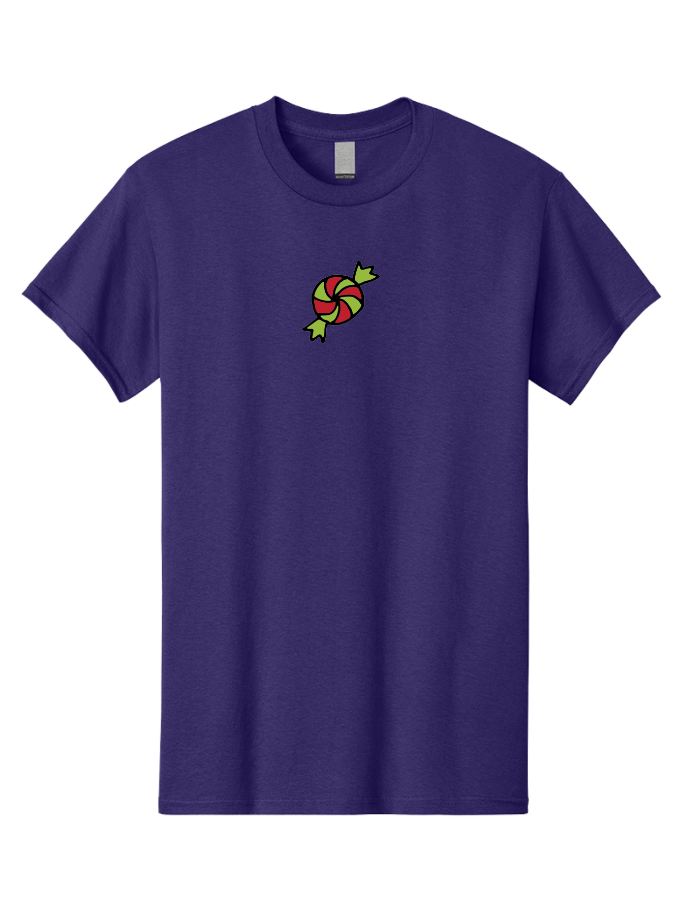 Red-And-Green-Swirled-Lollipop Men'S Graphic Tee, 100% Cotton, Comfortable Casual Summer Wear, Machine Washable, Colorful Candy, Red And Green Swirls, Wrapped Candy, Sweet Treat, Cartoon Style, Whimsical Design, Playful Illustration Aab062