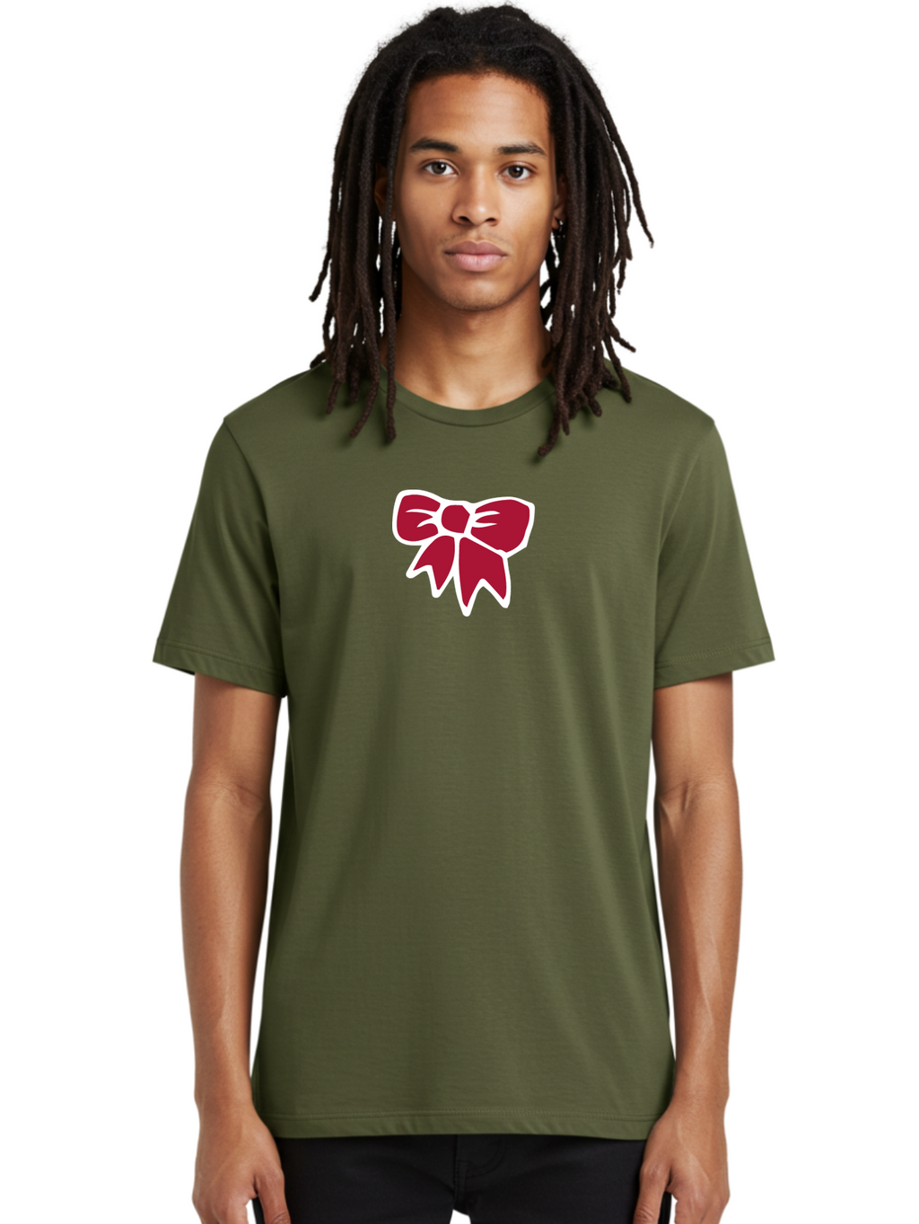Red-Bow-1 Men'S Graphic Tee, 100% Cotton, Comfortable Casual Summer Wear, Machine Washable, Red Bow, Ribbon Decoration, Gift Wrapping, Festive Symbol, Elegant Design, Classic Motif, Decorative Element, Stylish Accessory Aab066
