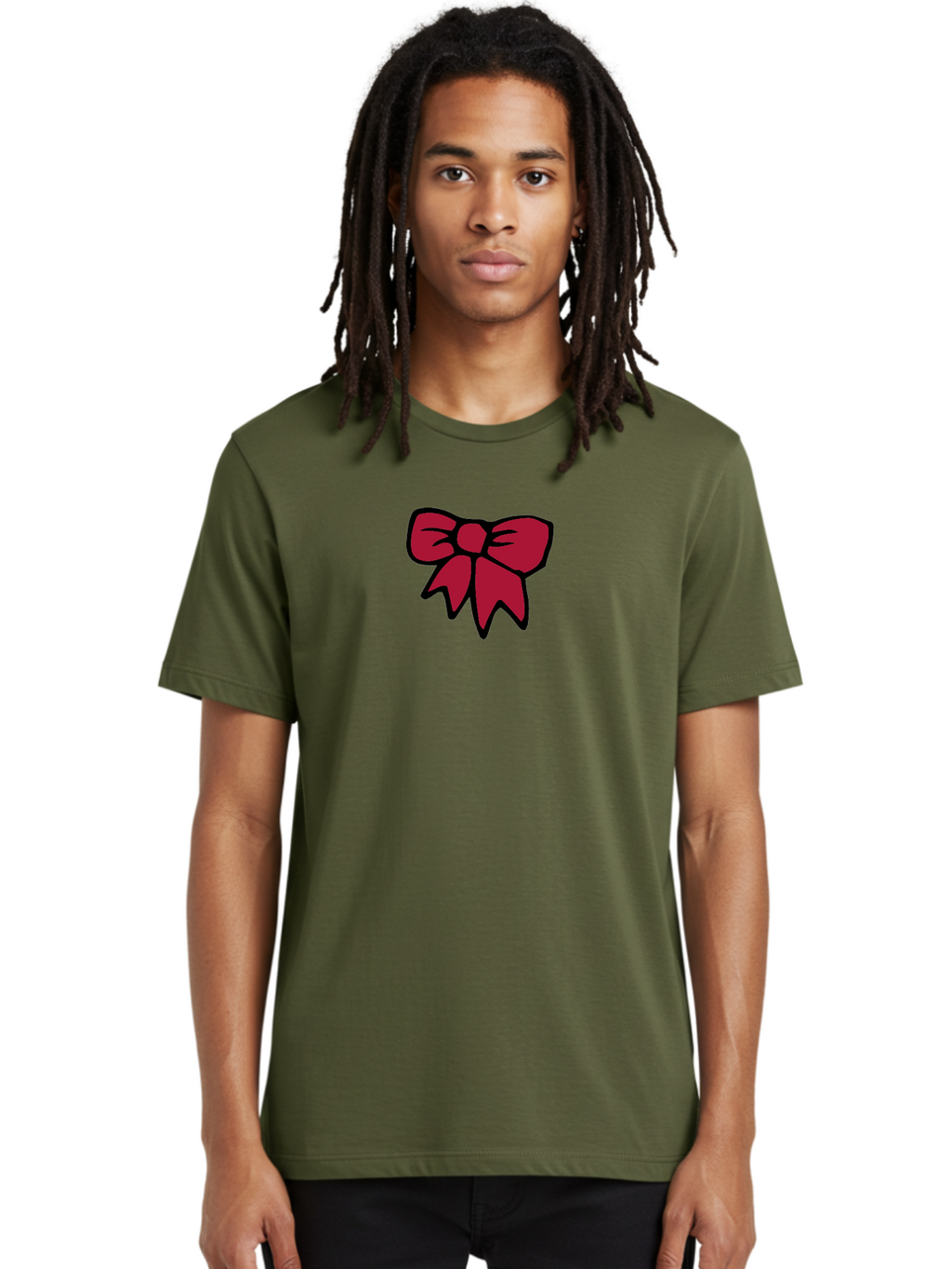 Red-Bow-2 Men'S Graphic Tee, 100% Cotton, Comfortable Casual Summer Wear, Machine Washable, Red Bow, Gift Wrapping, Ribbon Decoration, Festive Decor, Elegant Design, Stylish Accessory, Wrapping Ideas Aab067