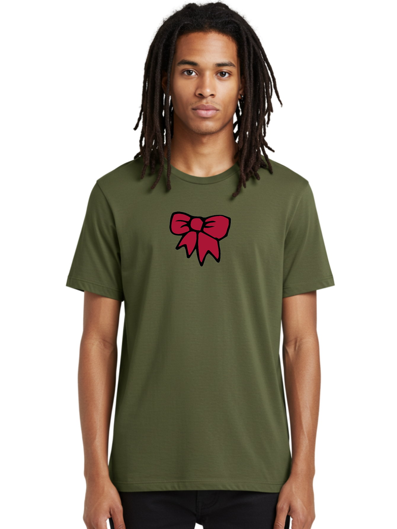 Red-Bow-2 Men'S Graphic Tee, 100% Cotton, Comfortable Casual Summer Wear, Machine Washable, Red Bow, Gift Wrapping, Ribbon Decoration, Festive Decor, Elegant Design, Stylish Accessory, Wrapping Ideas Aab067