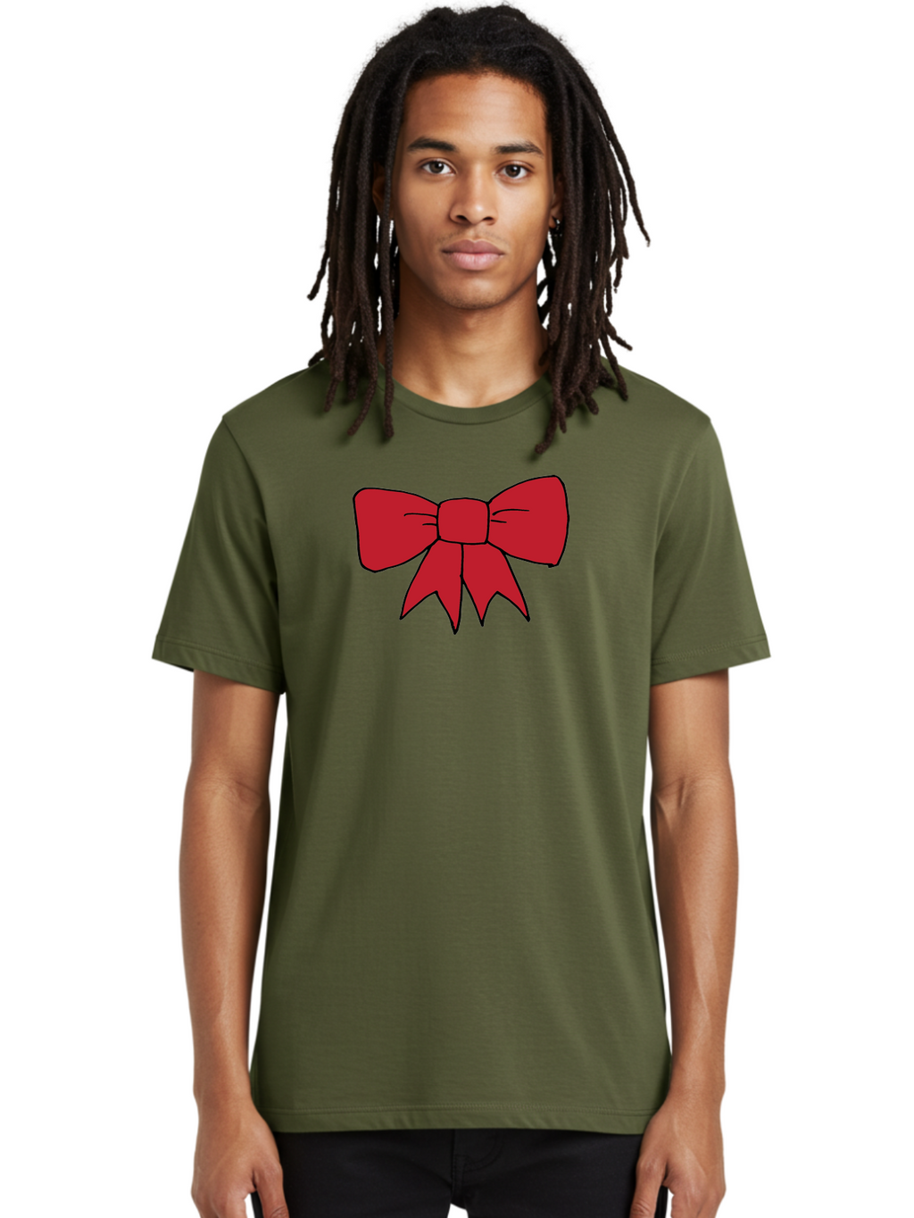 Red-Bow-4 Men'S Graphic Tee, 100% Cotton, Comfortable Casual Summer Wear, Machine Washable, Red Bow, Gift Decoration, Festive Symbol, Ribbon Accessory, Holiday Decor, Christmas Gift, Elegant Design Aab069