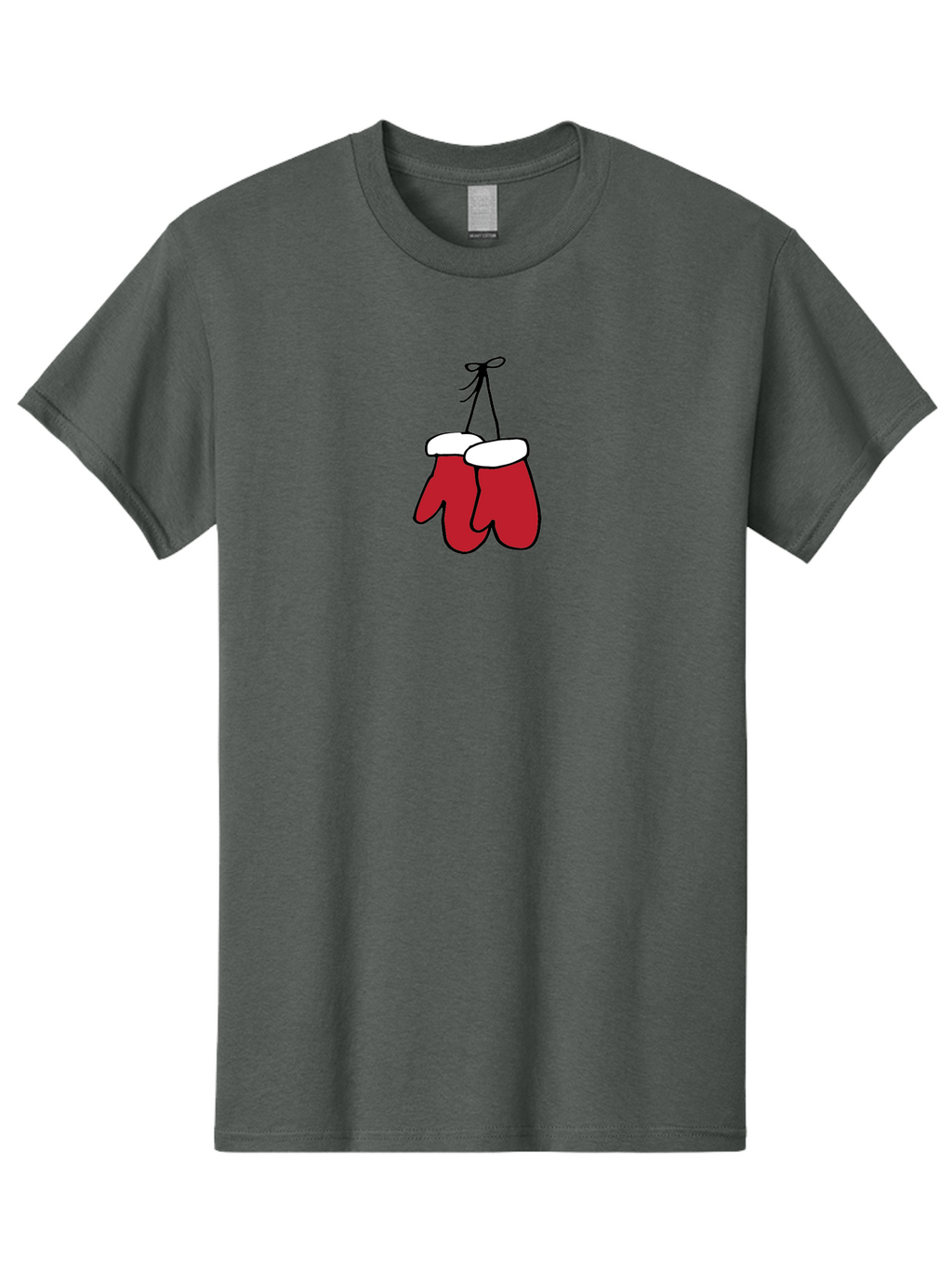 Red-Christmas-Mitten Men'S Graphic Tee, 100% Cotton, Comfortable Casual Summer Wear, Machine Washable, Red Christmas Mittens, Hanging Mittens, Winter Accessories, Festive Gloves, Holiday Decorations, Cozy Winter Wear Aab072