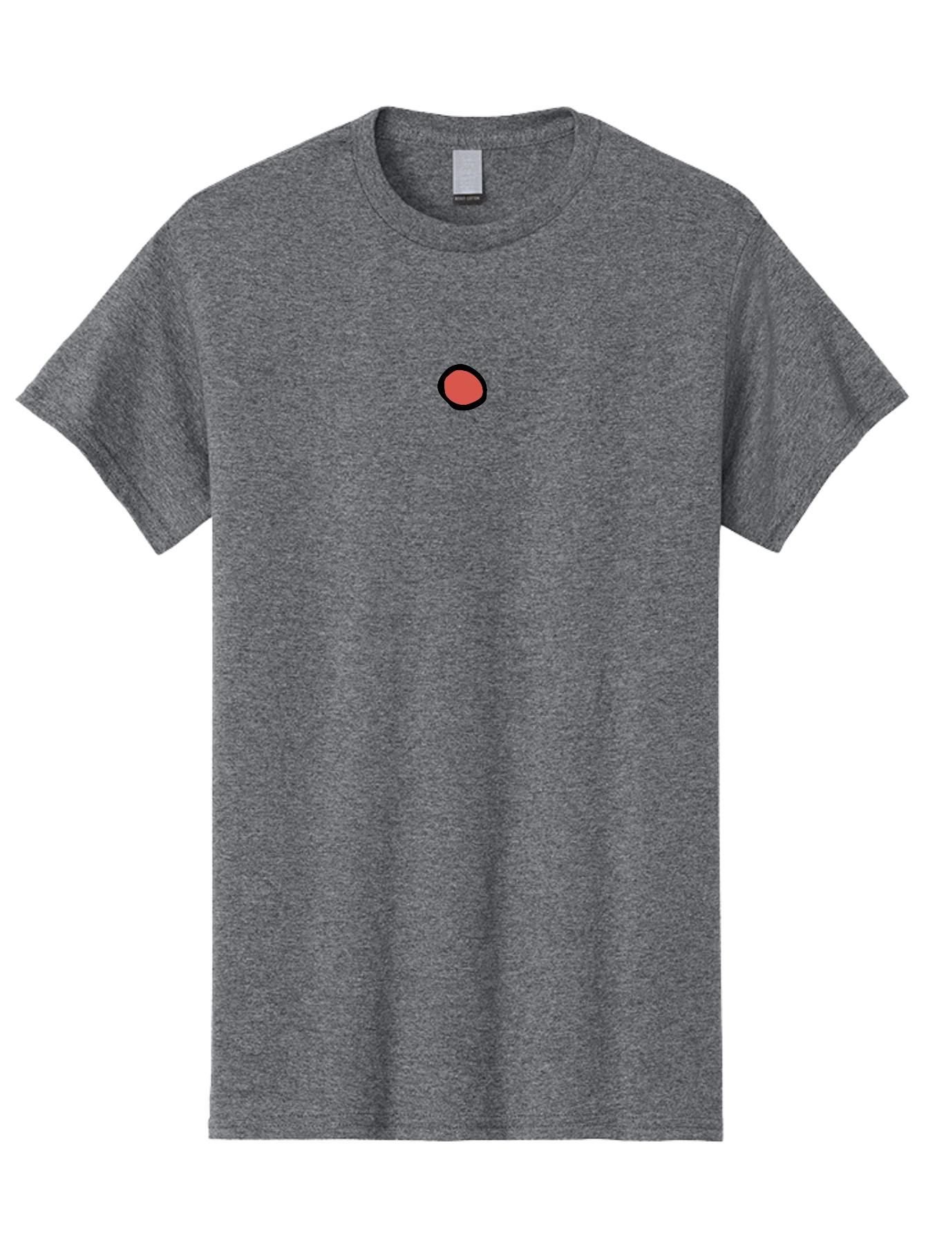 Red-Circle-1 Men'S Graphic Tee, 100% Cotton, Comfortable Casual Summer Wear, Machine Washable, Red Circle, Simple Graphic, Minimalist Design, Bold Color, Black Outline, Geometric Shape, Abstract Art, Modern Illustration Aab077