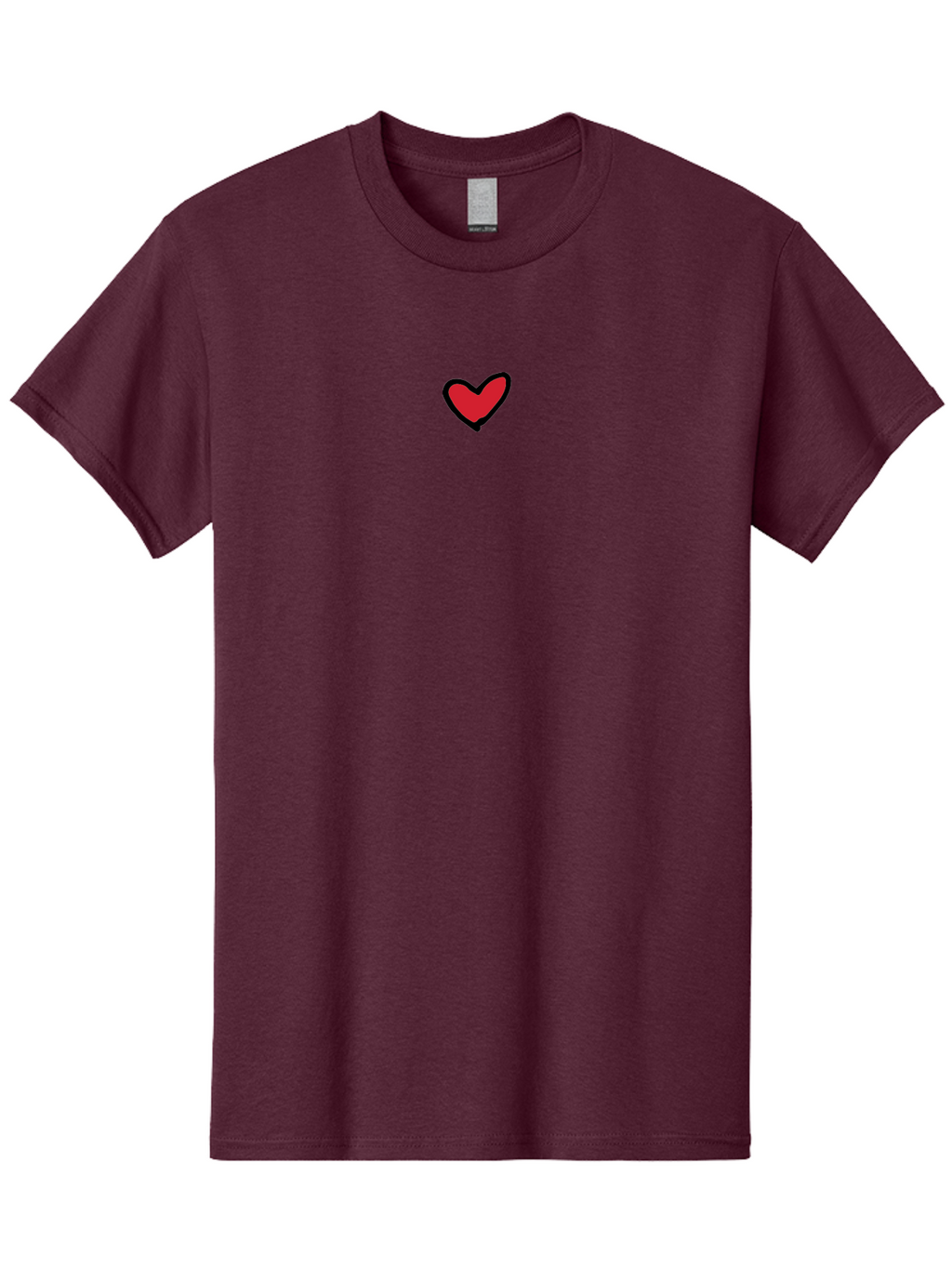 Red-Heart Men'S Graphic Tee, 100% Cotton, Comfortable Casual Summer Wear, Machine Washable, Simple Red Heart, Cartoon Heart, Heart Symbol, Love Sign, Valentines Day Icon, Red Heart Illustration, Heart Graphic Aab083