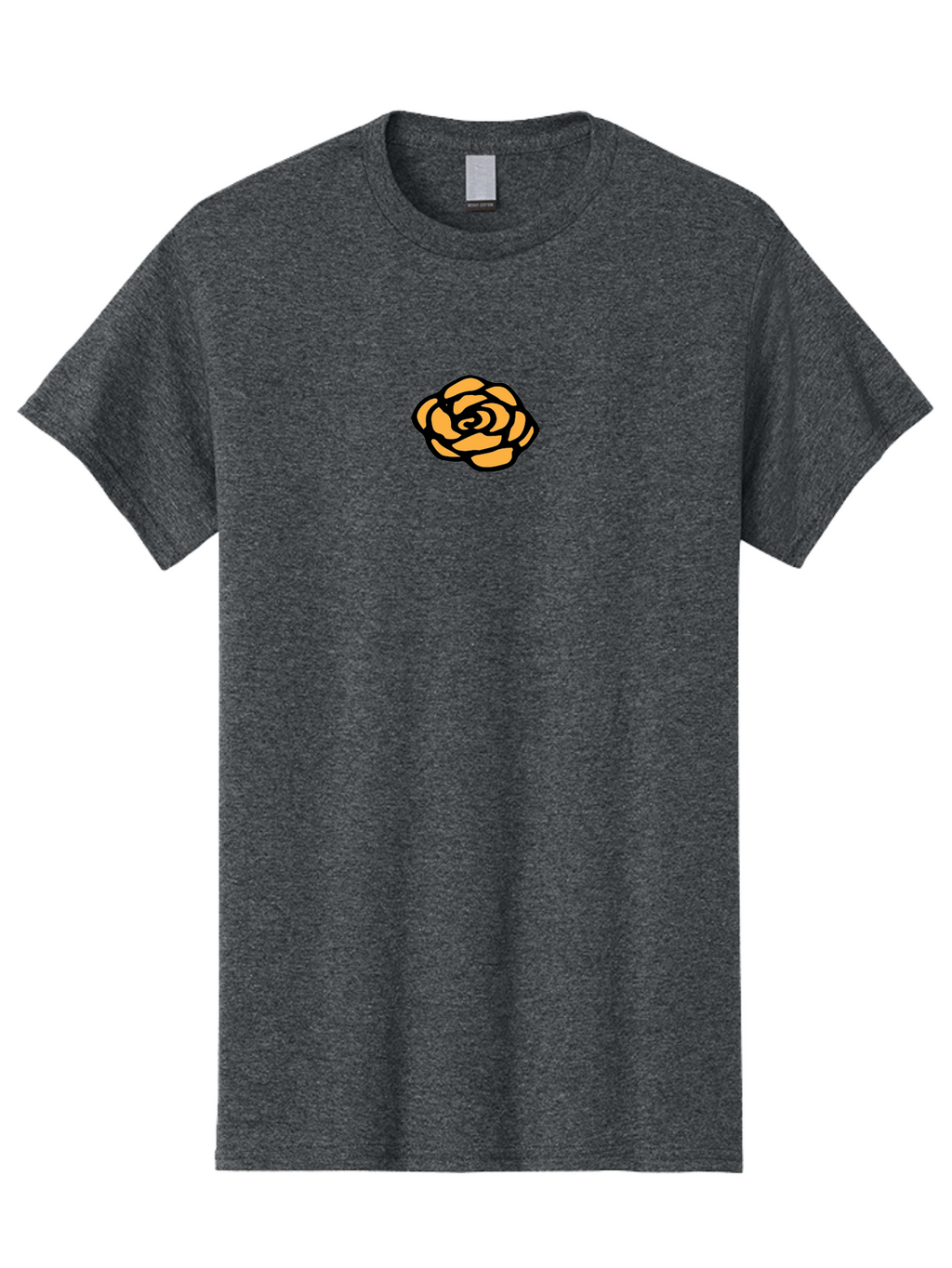 Rose-Icon Men'S Graphic Tee, 100% Cotton, Comfortable Casual Summer Wear, Machine Washable, Orange Rose Illustration, Stylish Graphic Design, Minimalist Art, Simple Rose, Modern Floral Design, Bold Lines Aab085