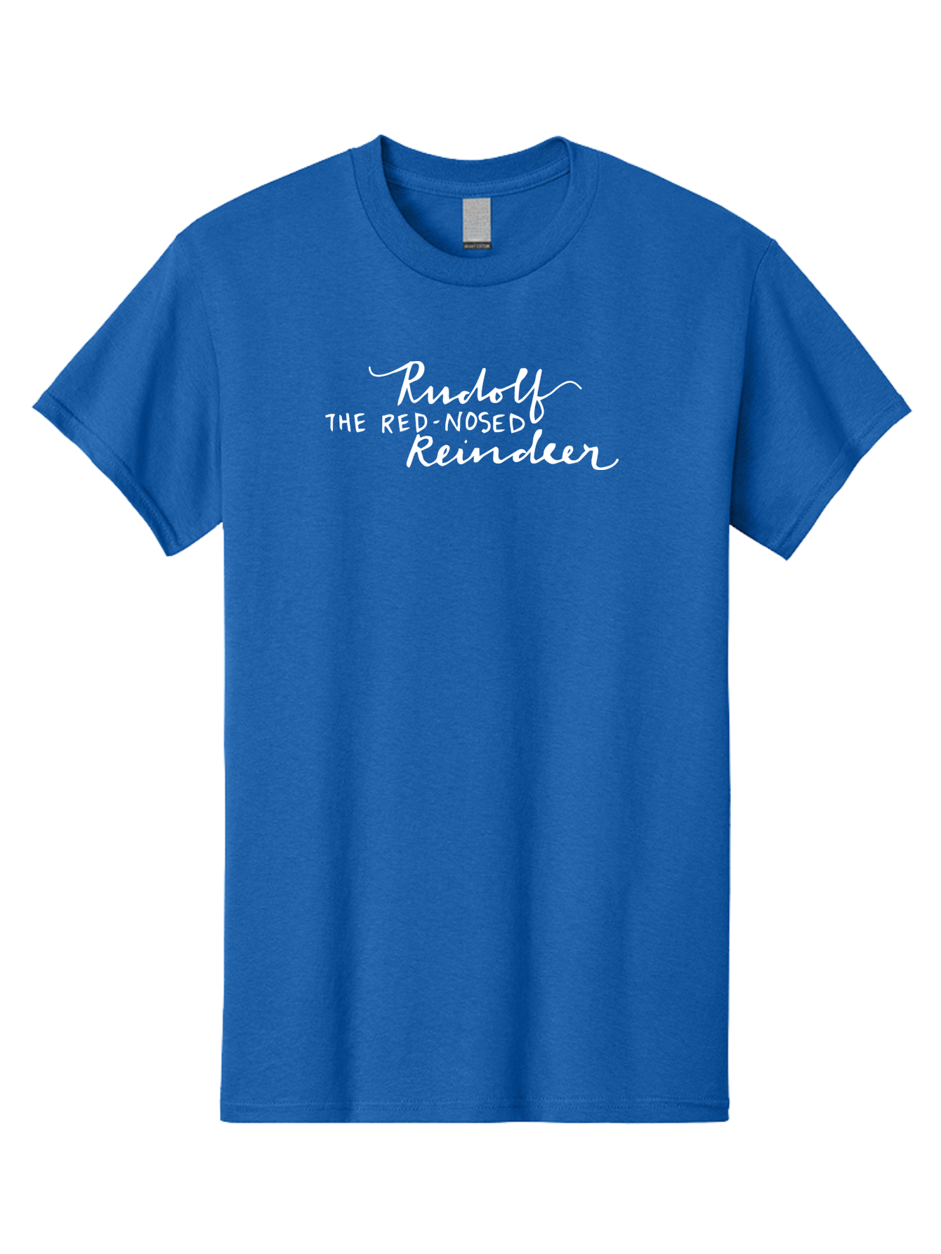 Rudolf-The-Red-Nosed-Reindeer-1 Men'S Graphic Tee, 100% Cotton, Comfortable Casual Summer Wear, Machine Washable, Christmas Classic, Holiday Cheer, Festive Typography, Rudolf The Red-Nosed Reindeer, Christmas Song, White Text, Holiday Graphics Aab088