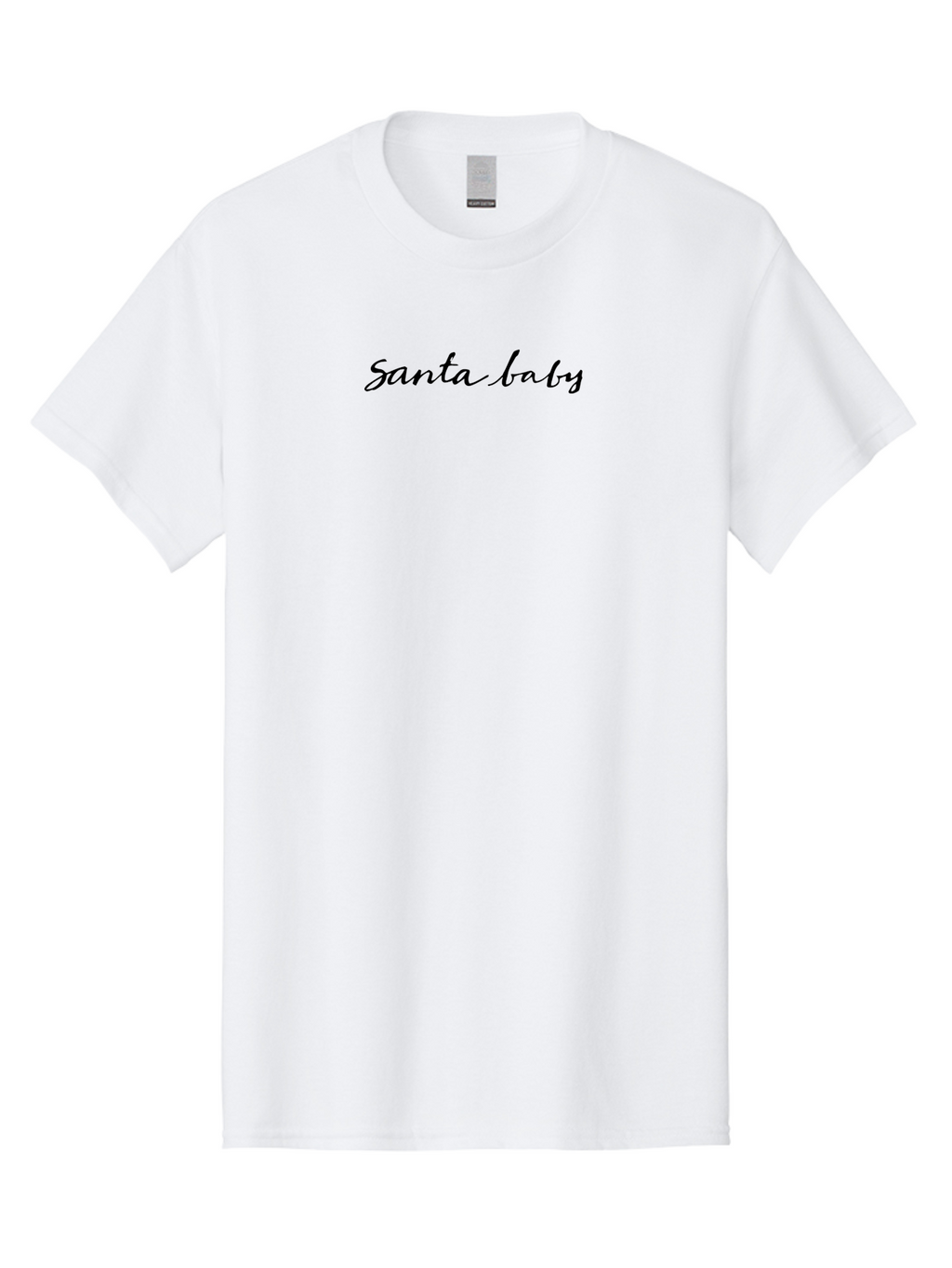 Santa-Baby-1 Men'S Graphic Tee, 100% Cotton, Comfortable Casual Summer Wear, Machine Washable, Santa Baby, Christmas Theme, Holiday Graphics, Festive Design, Winter Season, Cursive Text, Black Font, Christmas Gifts Aab091