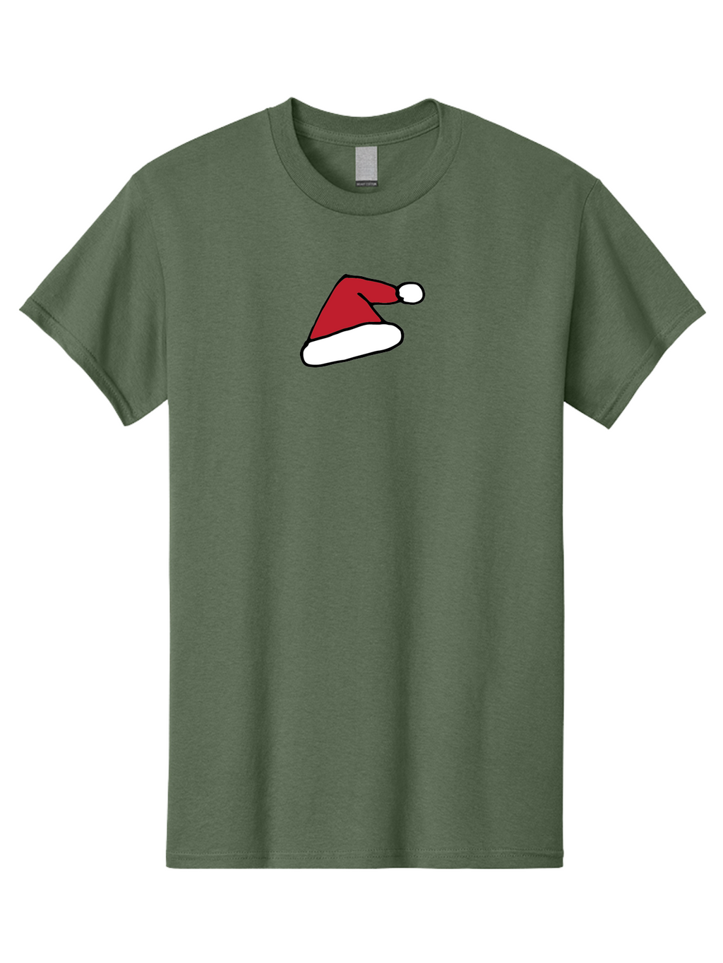 Santa-Hat-1 Men'S Graphic Tee, 100% Cotton, Comfortable Casual Summer Wear, Machine Washable, Christmas Hat, Red And White Hat, Festive Headwear, Holiday Accessory, Cartoon Style, Winter Wear, Santa Claus Hat Aab094