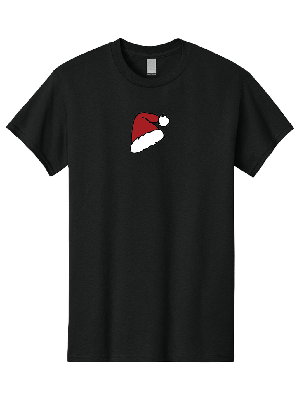 Santa-Hat Men'S Graphic Tee, 100% Cotton, Comfortable Casual Summer Wear, Machine Washable, Red And White Santa Hat, Christmas Accessory, Festive Headwear, Holiday Symbol, Cartoon Illustration, Winter Wear, Seasonal Decoration Aab095